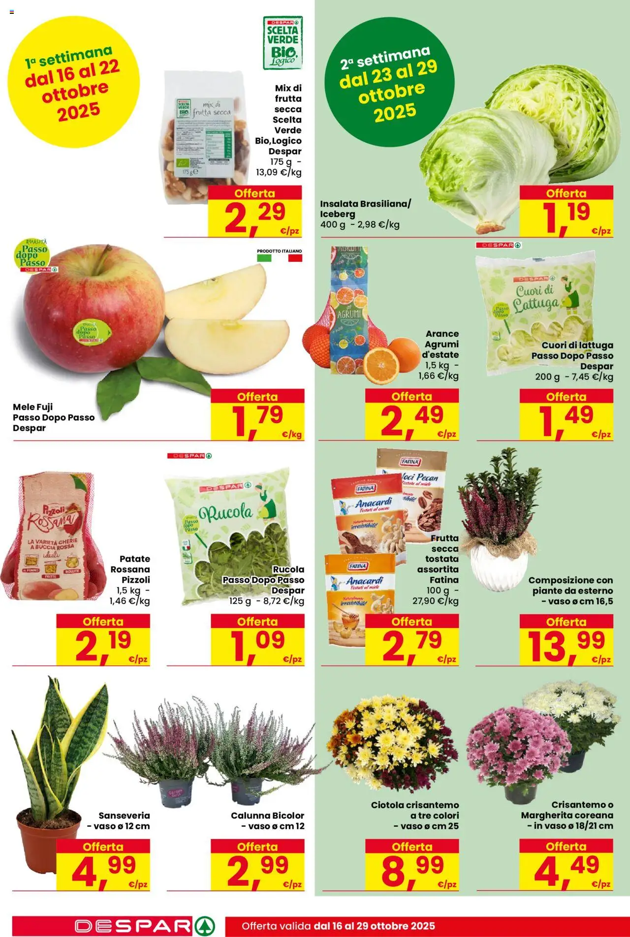 Volantino Despar del 16.10.2025 | Pagina: 8 | Prodotti: Mele, Rucola, Patate, Forno