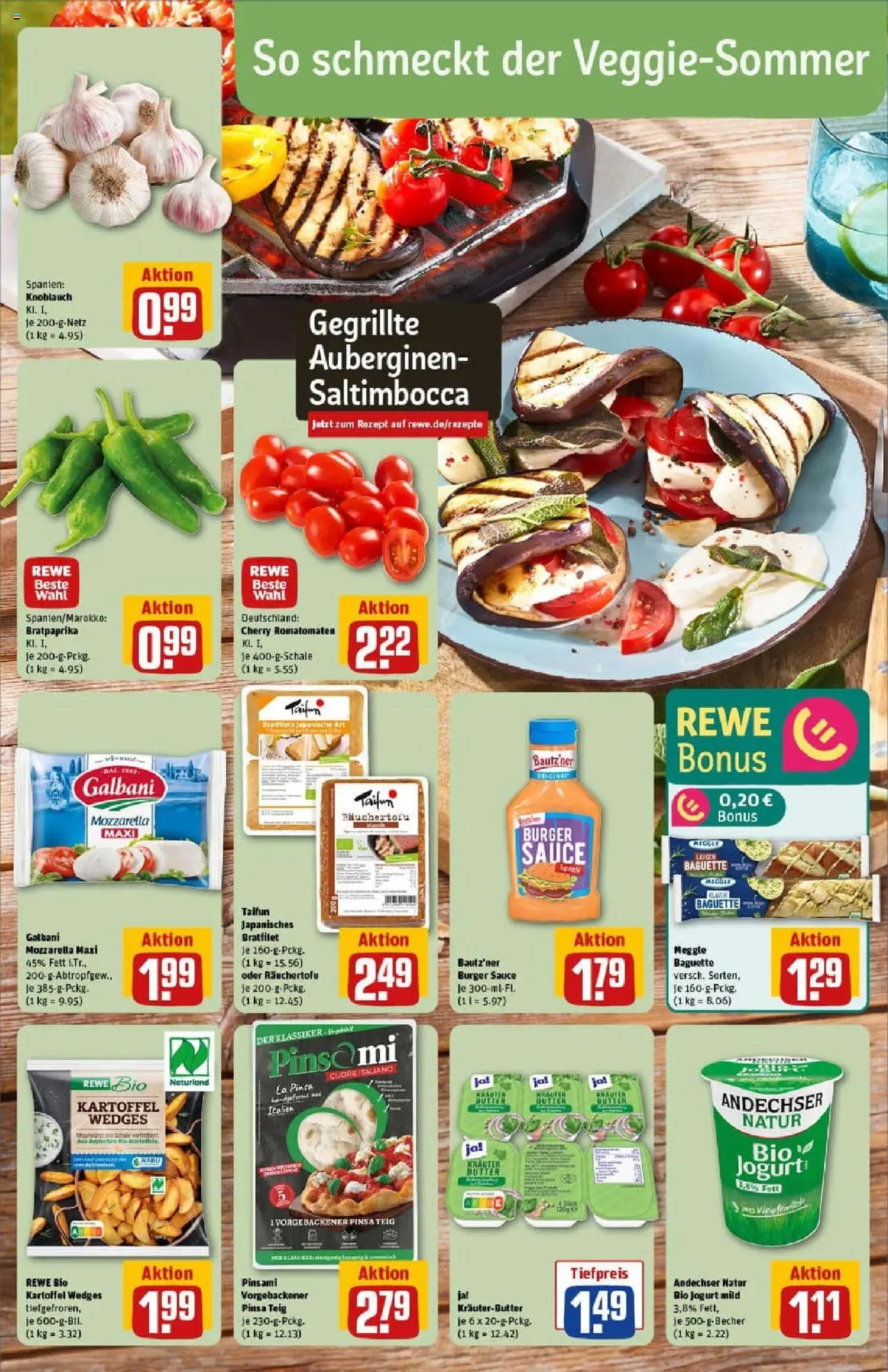 Rewe prospekt Kassel / Niederzwehren	 - gültig ab dem 06.07.2025 | Seite: 4 | Produkte: Butter, Mozzarella, Baguette, Knoblauch