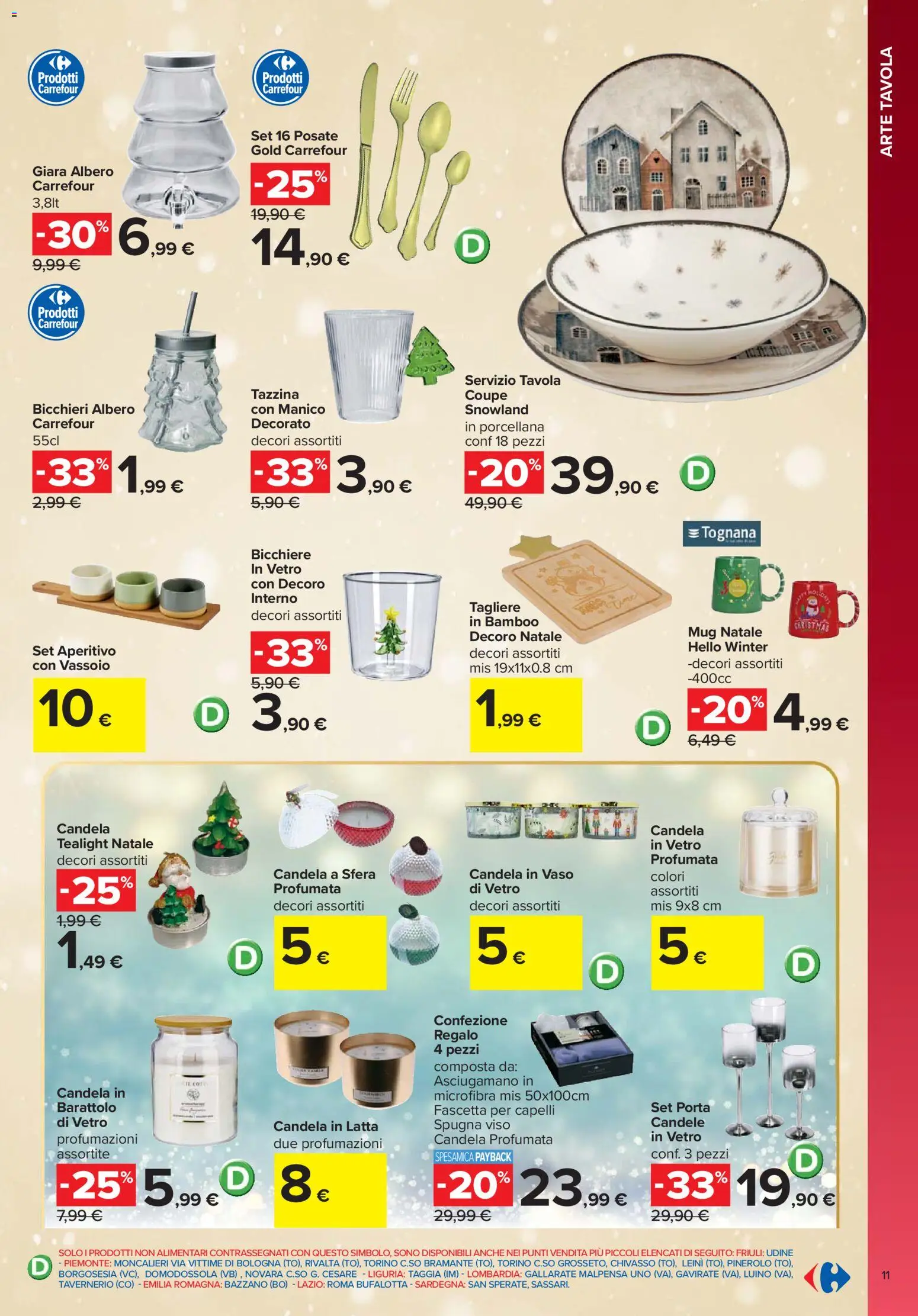 Volantino Carrefour del 03.11.2025 | Pagina: 11 | Prodotti: Tagliere, Tazzina, Asciugamano, Aperitivo