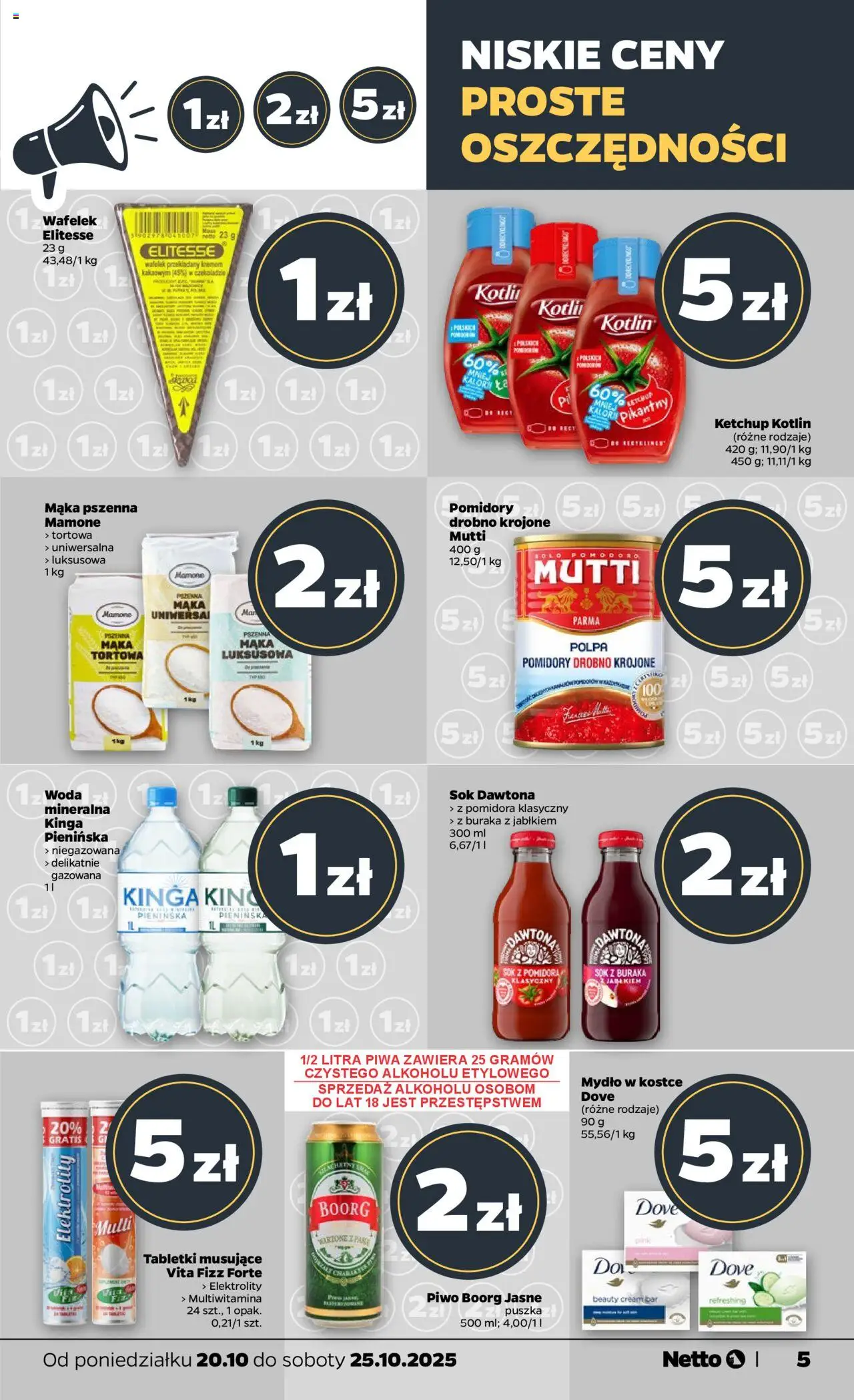 Netto gazetka - Spożywcza od 20.10.2025 | Strona: 5 | Produkty: Ketchup, Sok, Mydło, Woda