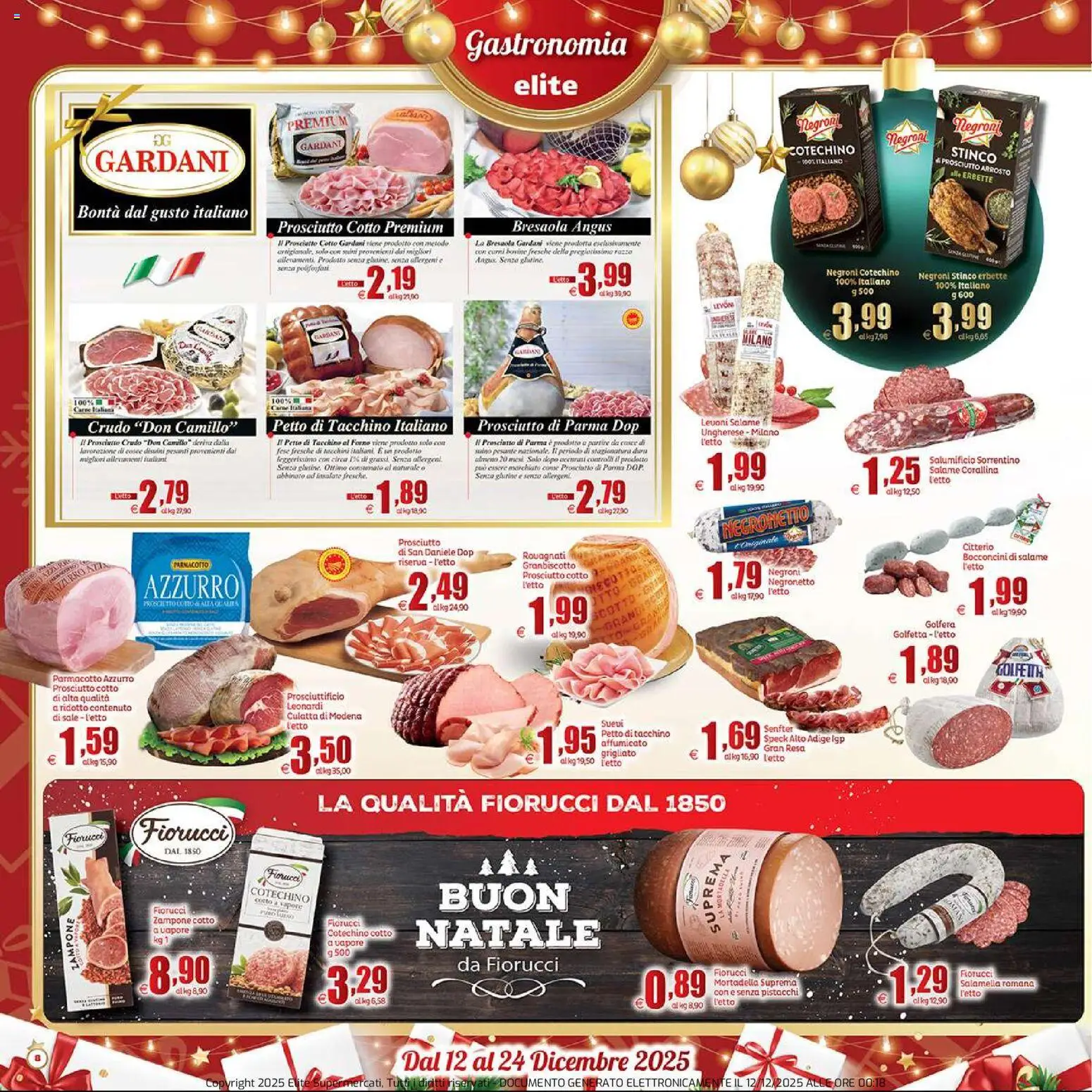 Volantino Elite Supermercati del 12.12.2025 | Pagina: 8 | Prodotti: Arrosto, Sale, Tacchino, Cotechino