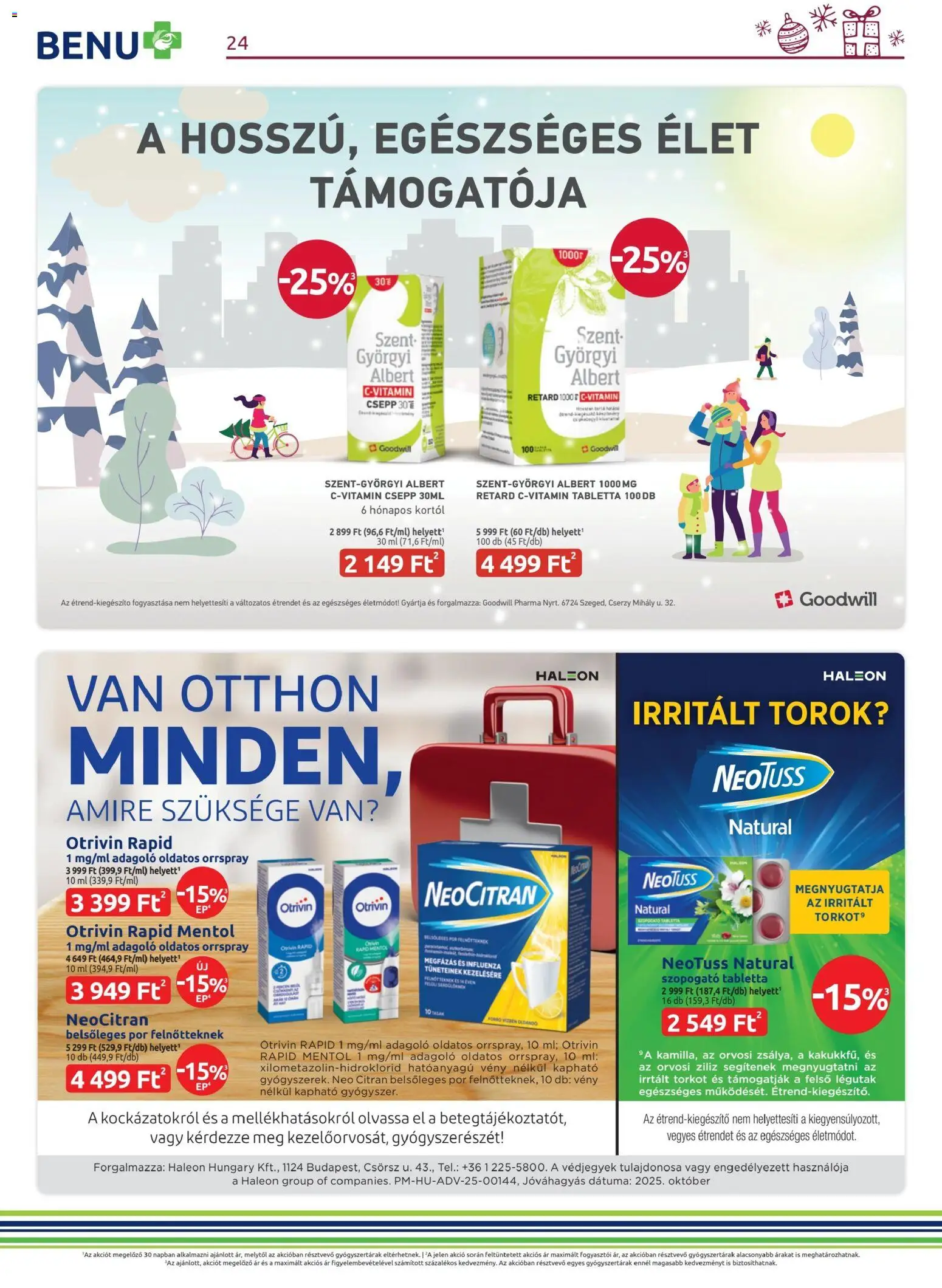BENU Gyógyszertárak akciós ujság - amely érvényes a következő dátumtól: 01.12.2025 | Oldal: 24