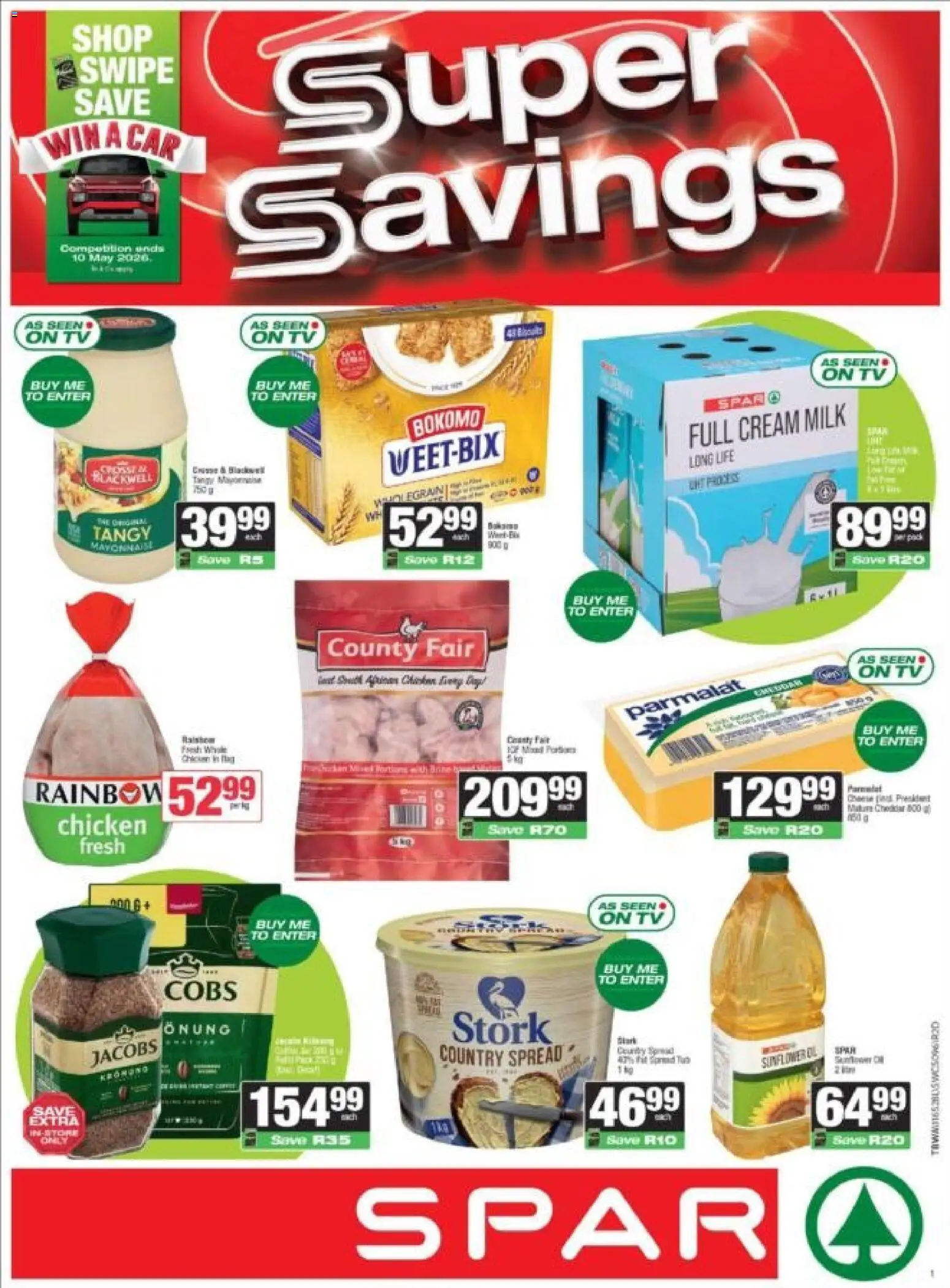 New Spar catalogue – valid from 22.04.2026 | Page: 1 | Products: TV, Milk, Chicken, Cream