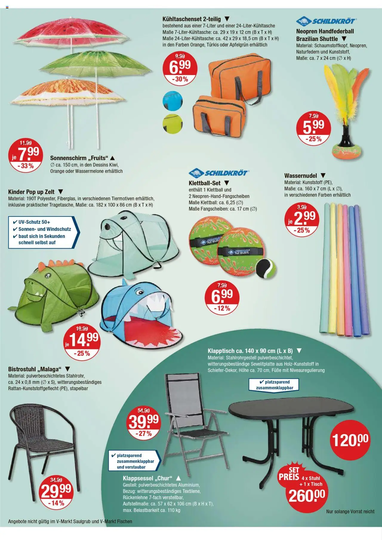 V-Markt - Hallertau/Oberpfalz - gültig ab dem 14.08.2025 | Seite: 20 | Produkte: Tisch, Stuhl, Sonnenschirm, Wassermelone
