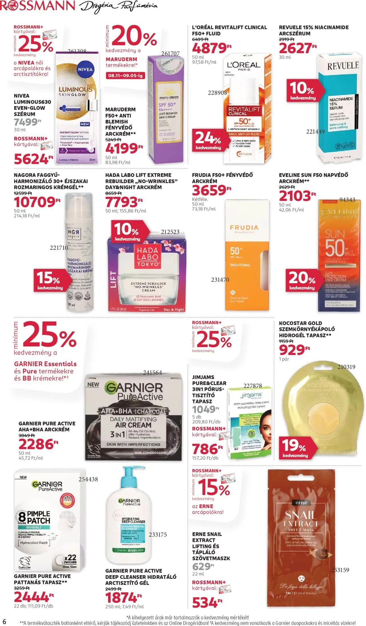 Rossmann akciós ujság - amely érvényes a következő dátumtól: 25.08.2025 | Oldal: 6 | Termékek: Arckrém, Aloe vera, Vitamin c, Fényvédő