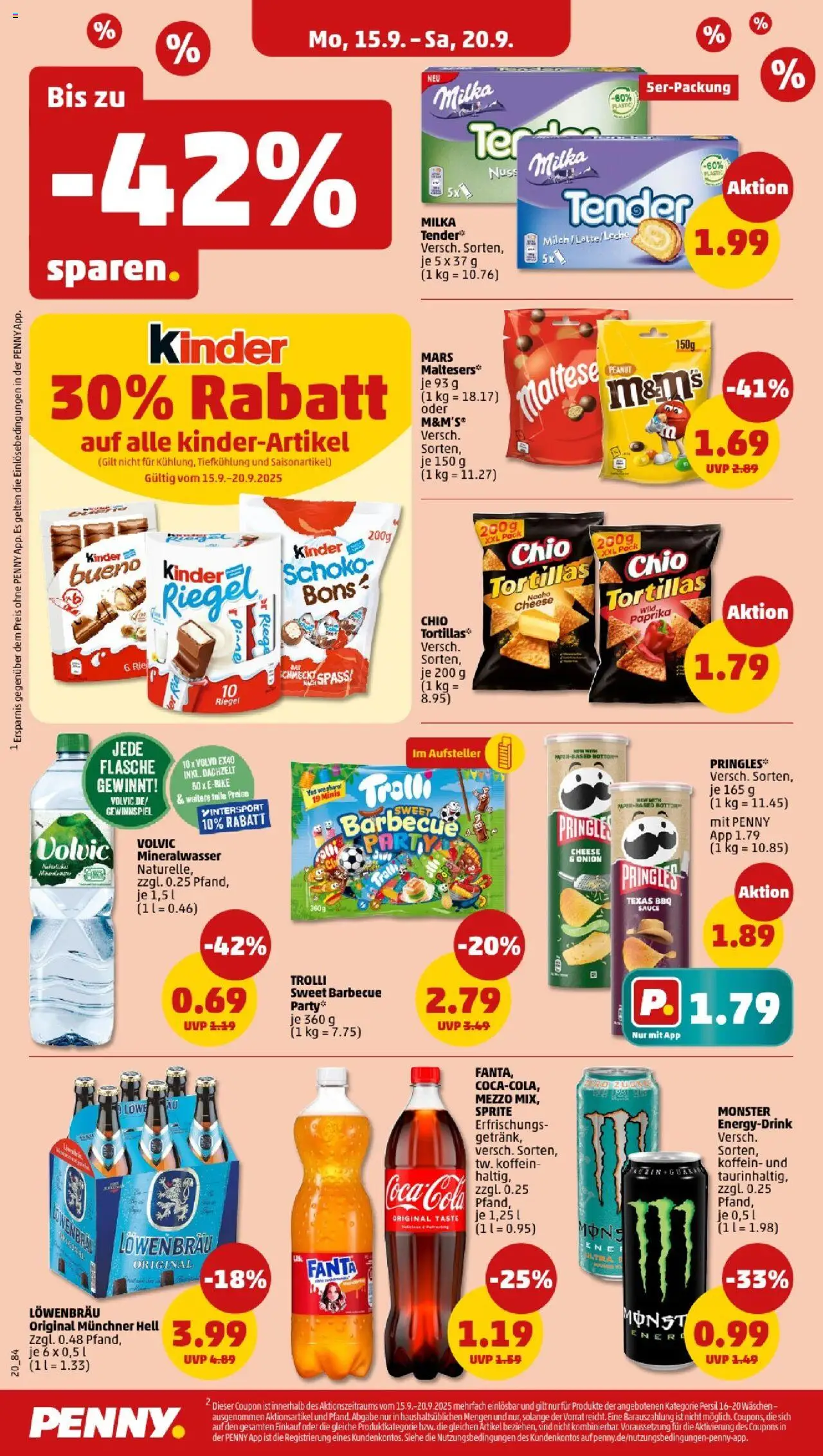 Penny - Baden-Württemberg – gültig ab 15.09.2025 | Seite: 20 | Produkte: Milch, Mineralwasser, Volvic, Persil
