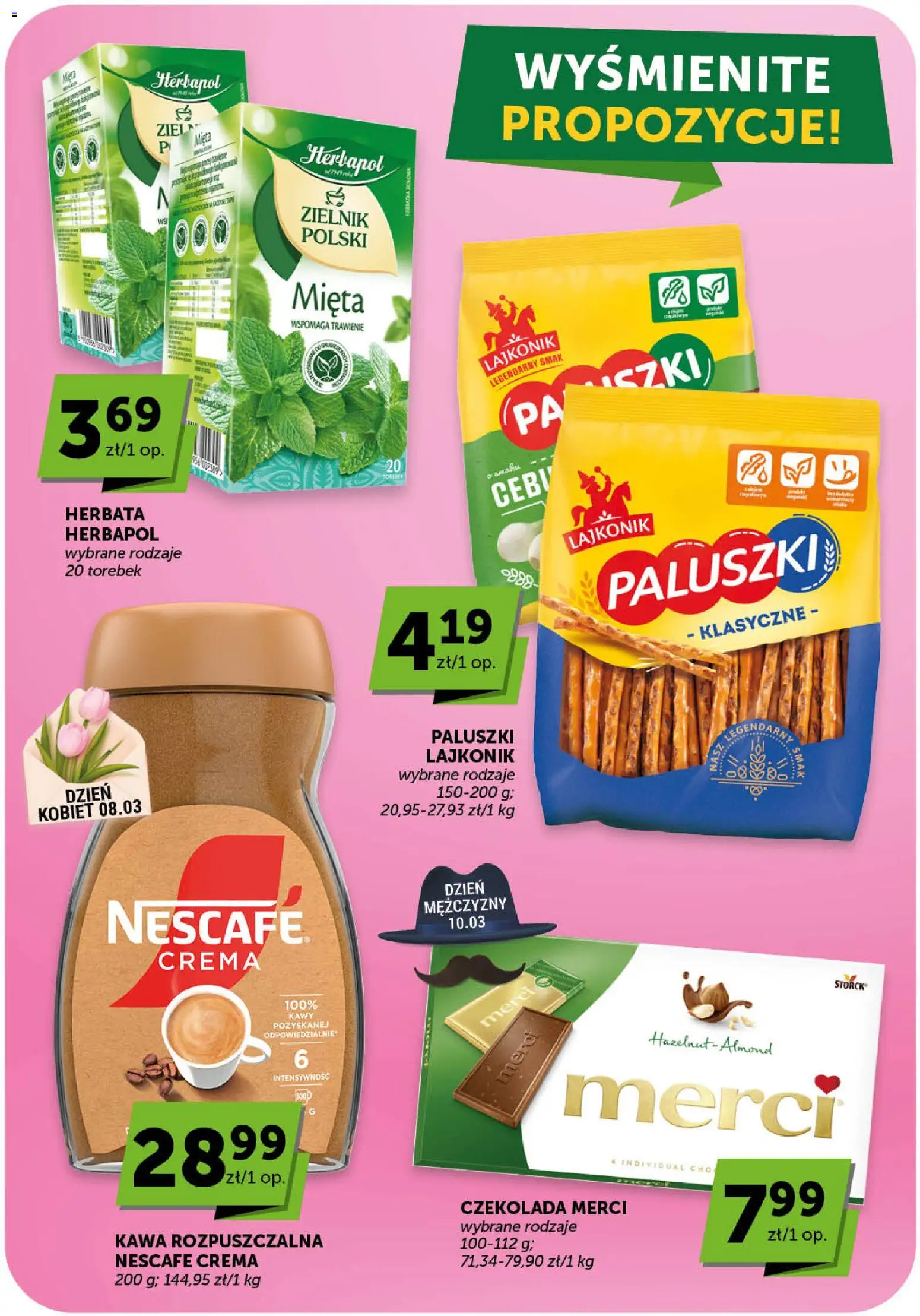 Groszek gazetka od 05.03.2026 | Strona: 25 | Produkty: Czekolada merci, Kawa rozpuszczalna, Czekolada, Herbata