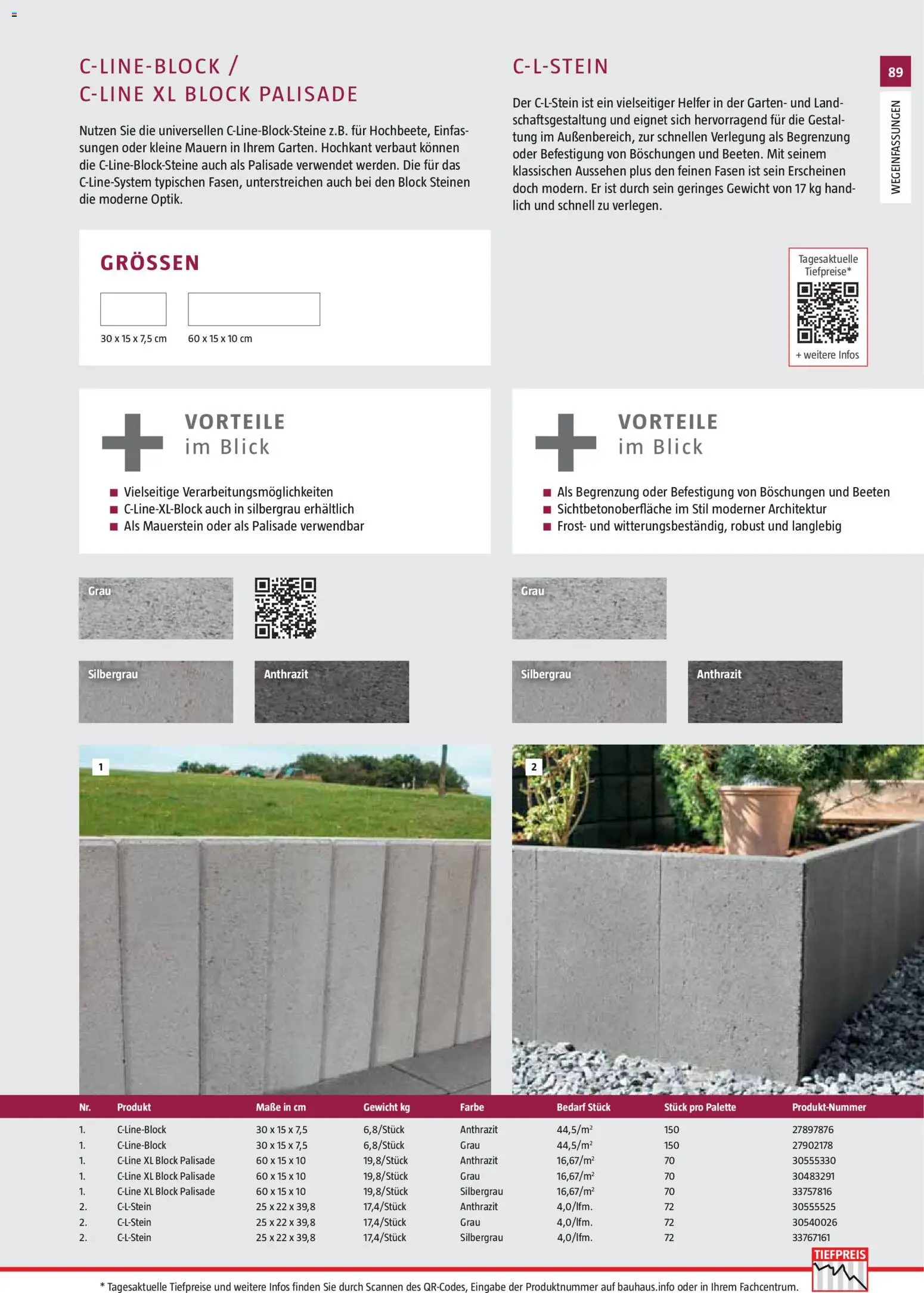 Bauhaus Gartenbaumaterialien 2026 – gültig ab 02.03.2026 | Seite: 89 | Produkte: Gewicht