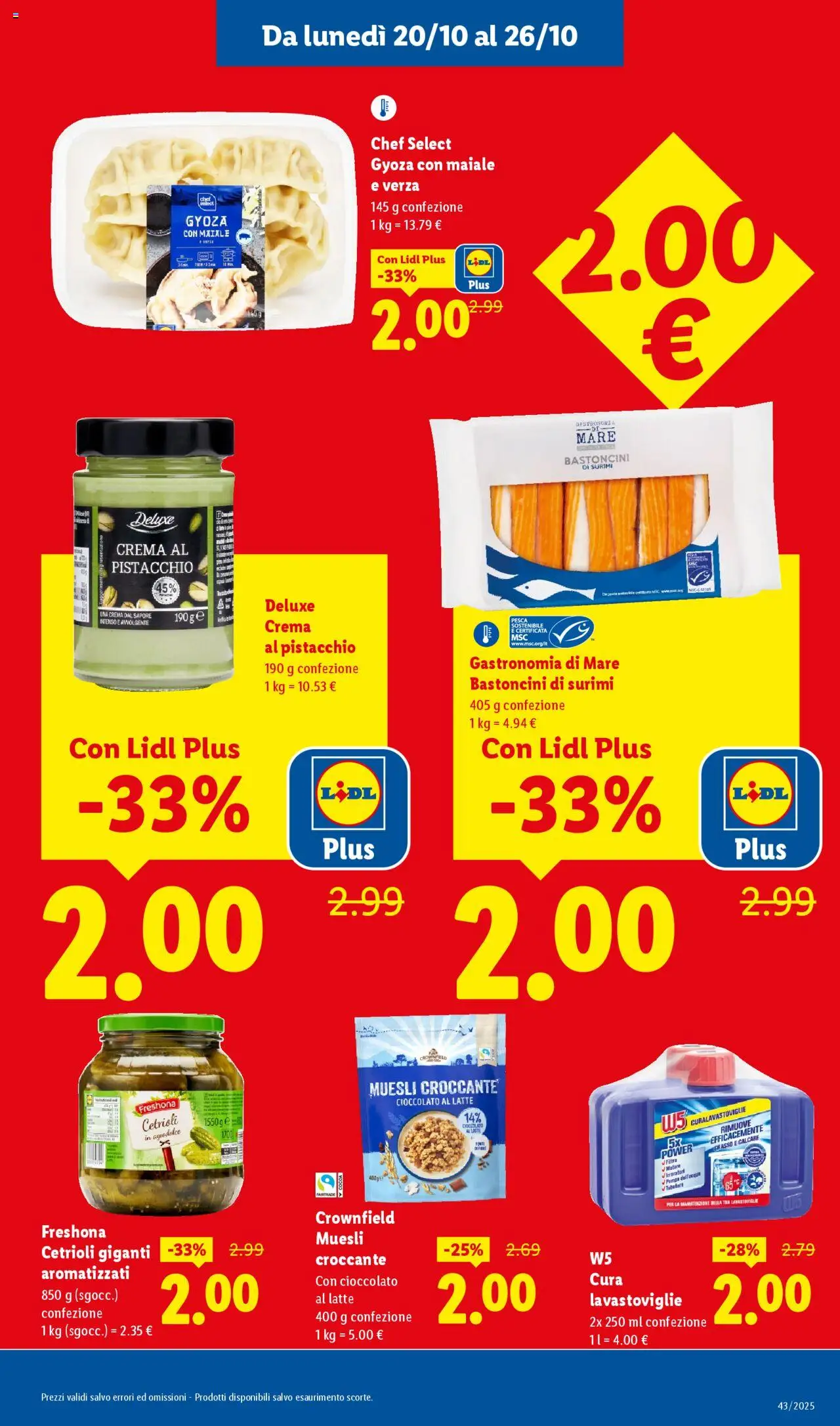 Volantino Lidl del 20.10.2025 | Pagina: 9 | Prodotti: Muesli, Cioccolato, Latte, Lavastoviglie