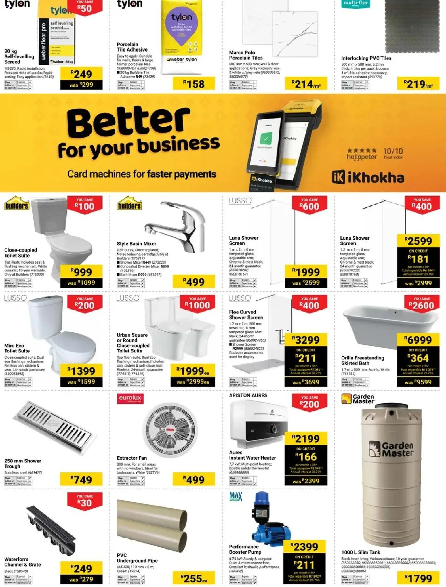 New Builders catalogue – valid from 14.04.2026 | Page: 5 | Products: Bath, Shower, Towel, Water