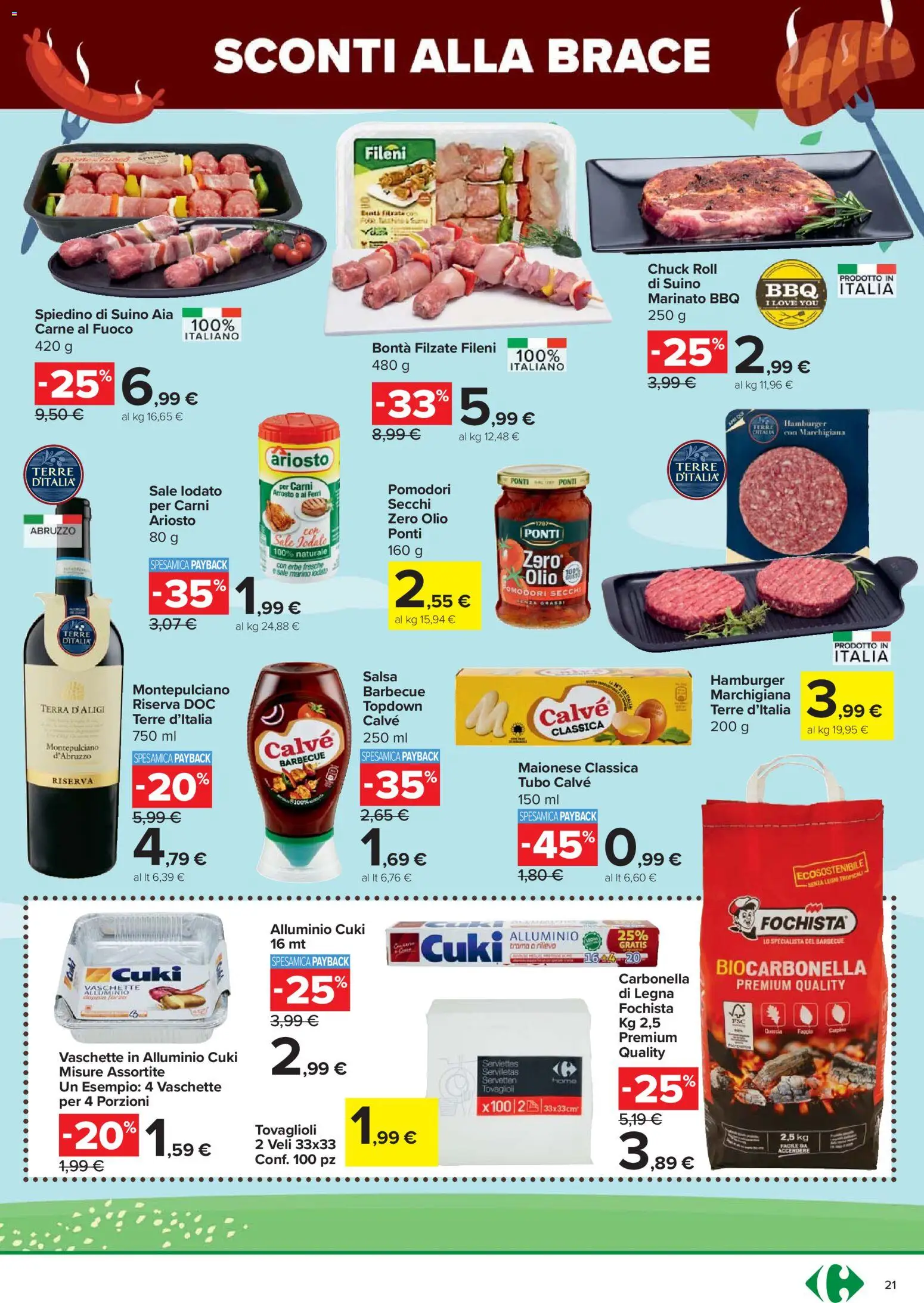 Volantino Carrefour del 24.03.2026 | Pagina: 21 | Prodotti: Arrosto, Sale, Olio, Pomodori