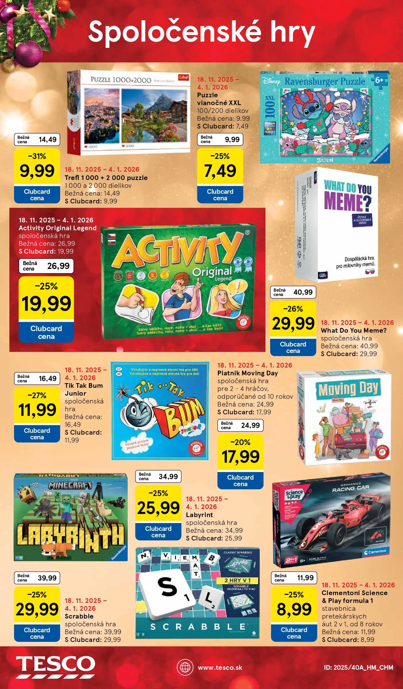 Nové Tesco akcie – leták je platný od 24.11.2025 | Strana: 34 | Produkty: Puzzle, Hra