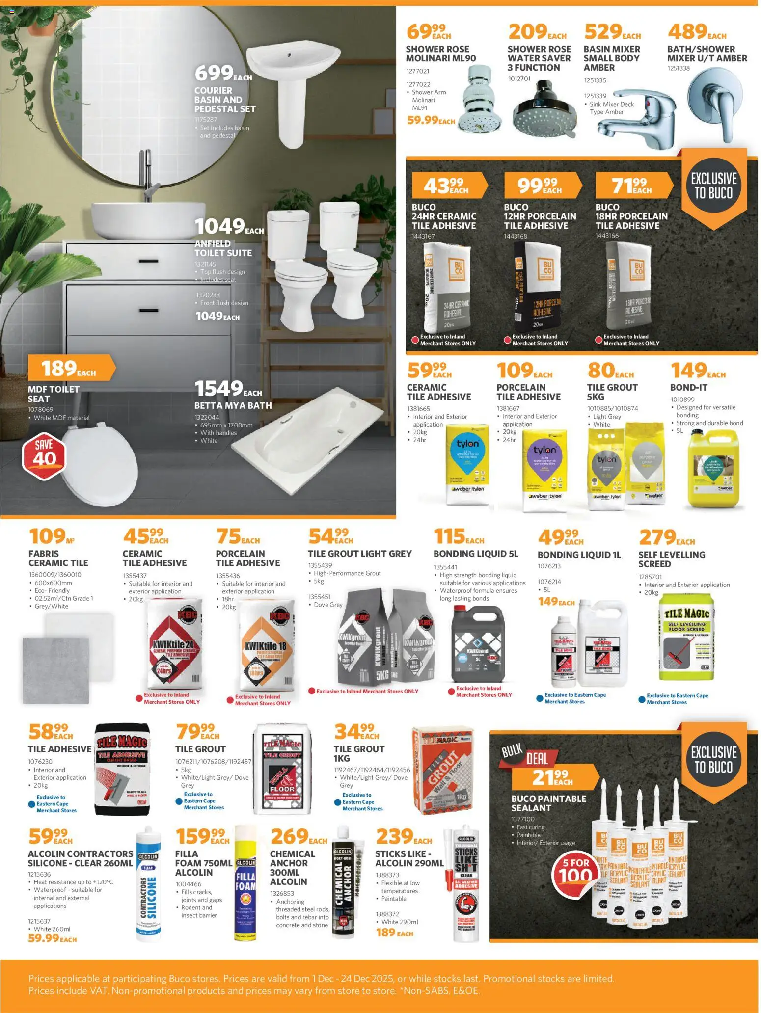 New BUCO catalogue – valid from 01.12.2025 | Page: 5 | Products: Mixer, Shower, Water, Foam