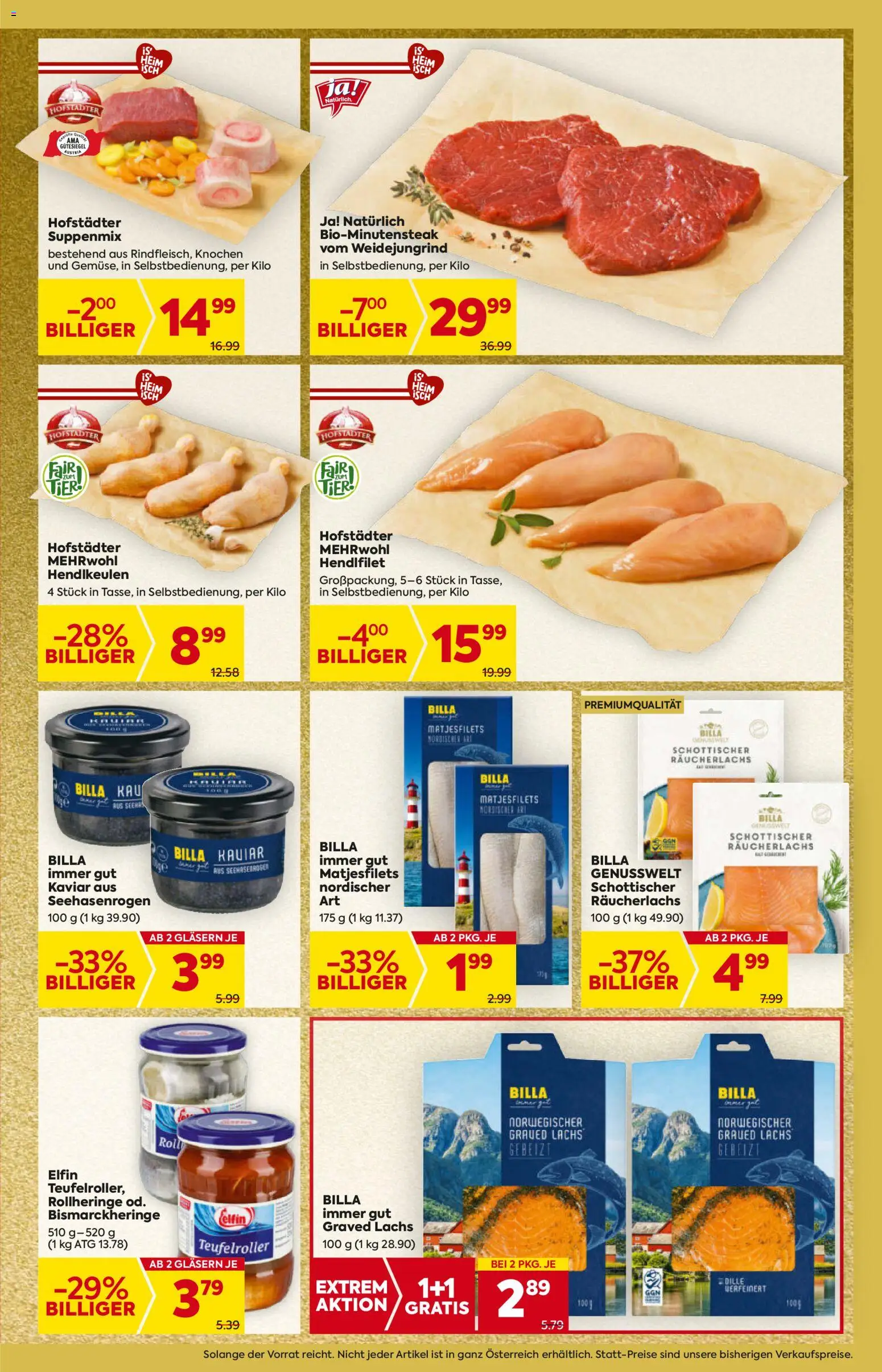 Billa AT akciós ujság - amely érvényes a következő dátumtól: 27.12.2025 | Oldal: 7 | Termékek: Hús, Kaviár