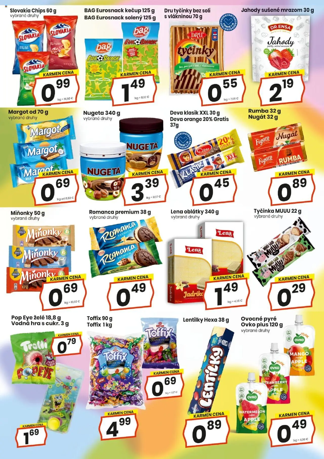 Nové KARMEN CBA akcie – leták je platný od 16.10.2025 | Strana: 11 | Produkty: Smotana, Hra, Mango, Melón