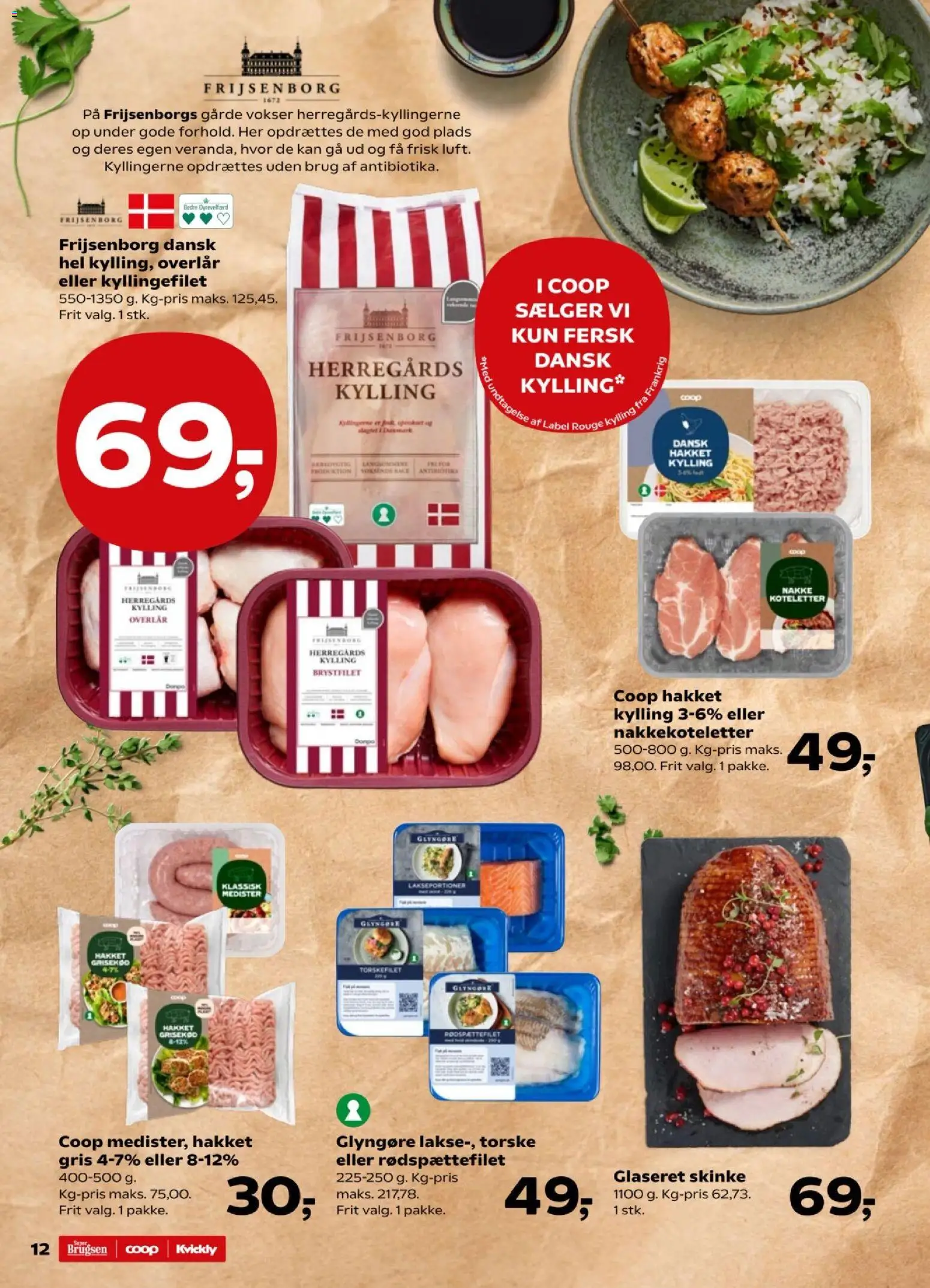 Kvickly tilbudsavis – gyldig fra 30.01.2026 | Side: 13 | Produkter: Skinke, Koteletter, Torskefilet