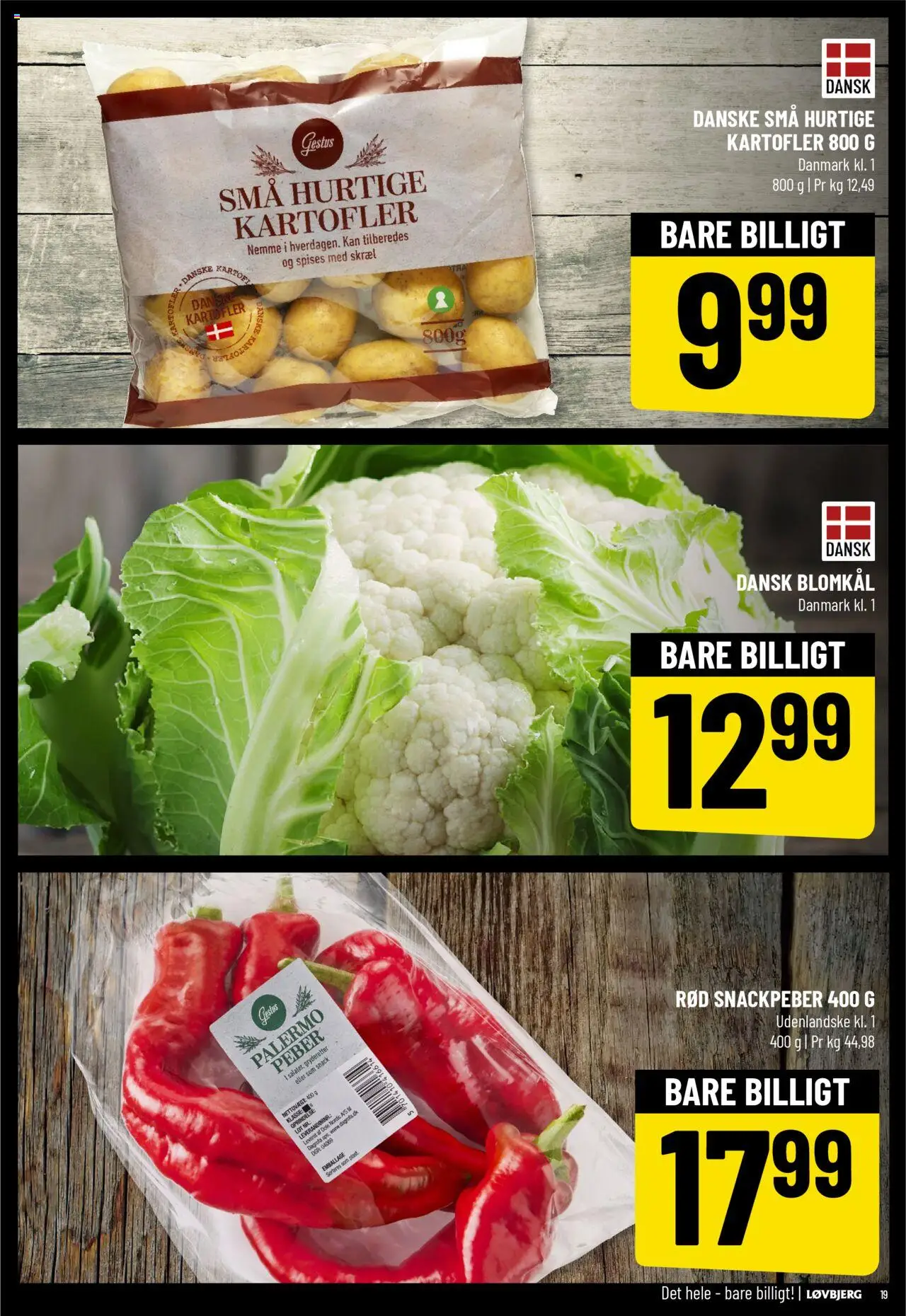 Løvbjerg tilbudsavis – gyldig fra 10.10.2025 | Side: 19 | Produkter: Snackpeber, Kartofler, Blomkål, Søm