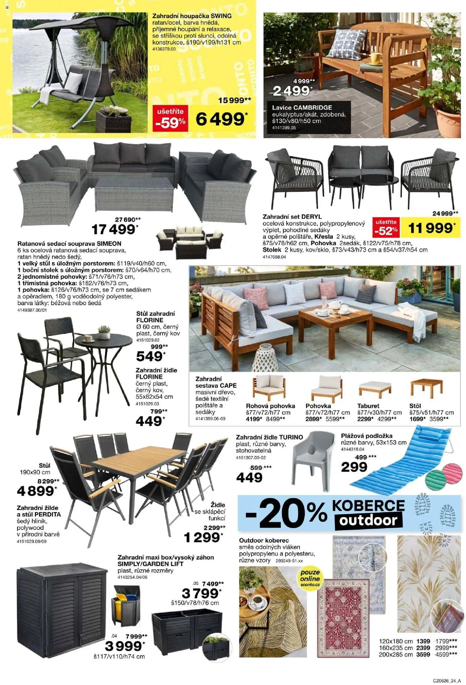 Sconto nábytek leták od 22.04.2026 | Strana: 24 | Produkty: Sedací souprava, Plážová podložka, Stolek, Koberec