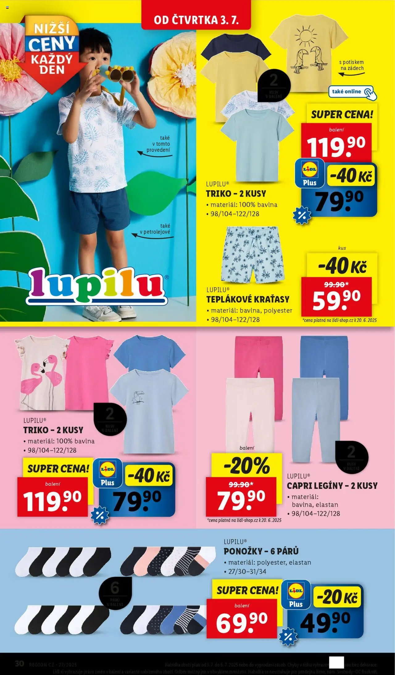 Lidl leták - Spotřební zboží od 30.06.2025 | Strana: 29 | Produkty: Kraťasy, Ponožky, Legíny