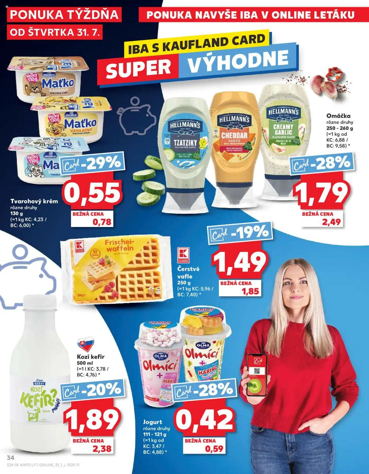 Kaufland Dubnica Nad Váhom │ platný od 31.07.2025 | Strana: 34 | Produkty: Jogurt, Krém, Omáčka