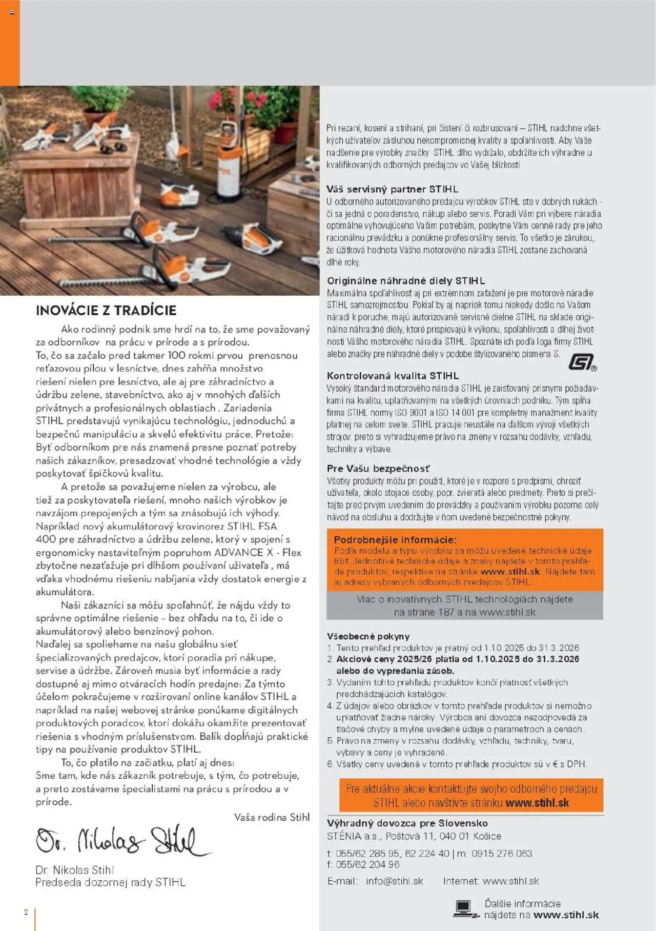Nové STIHL akcie – leták je platný od 29.09.2025 | Strana: 2 | Produkty: Krovinorez stihl, Krovinorez, Náradie