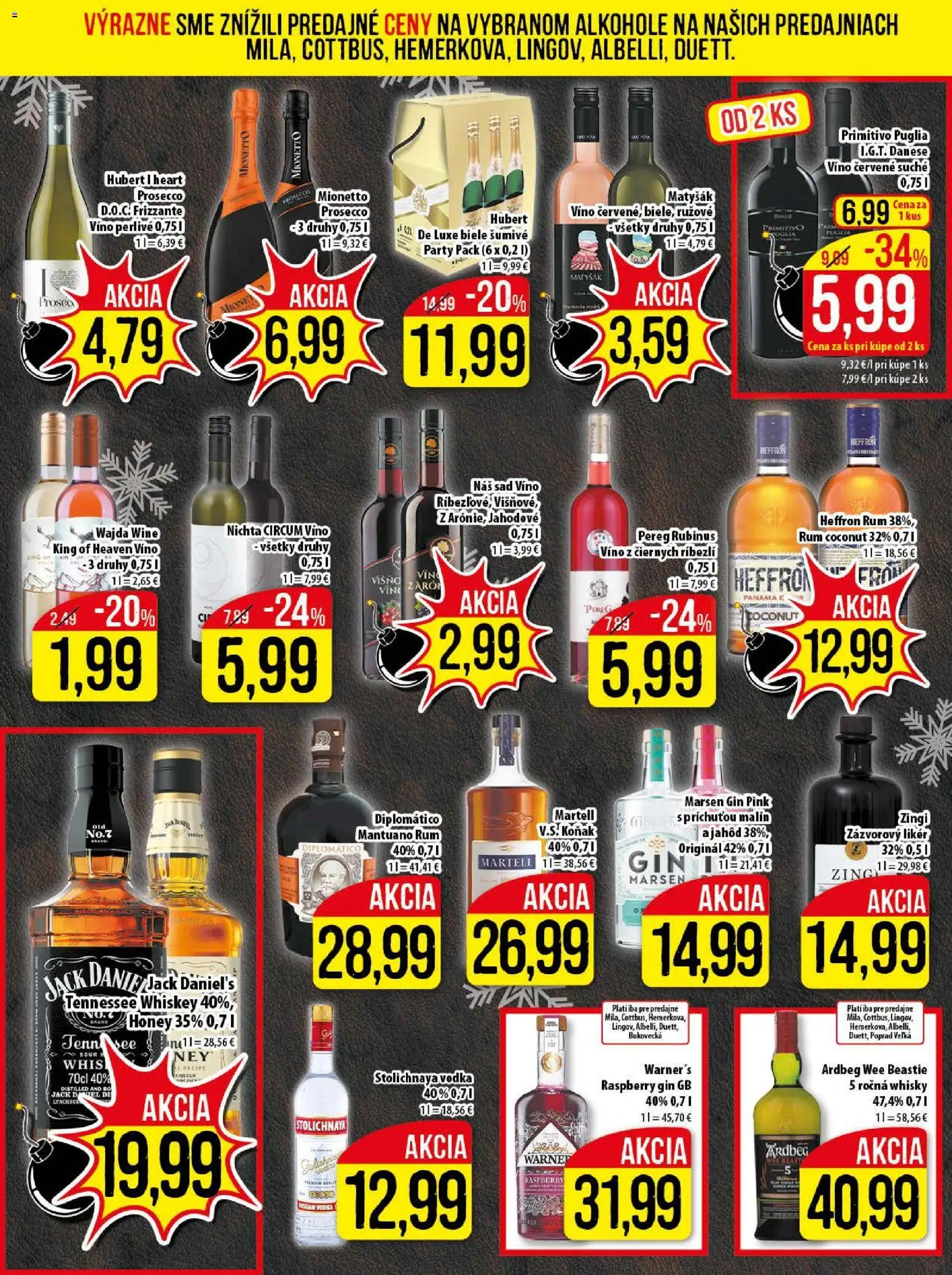Nové Klas akcie – leták je platný od 29.12.2025 | Strana: 19 | Produkty: Víno, Vodka, Koňak, Rum
