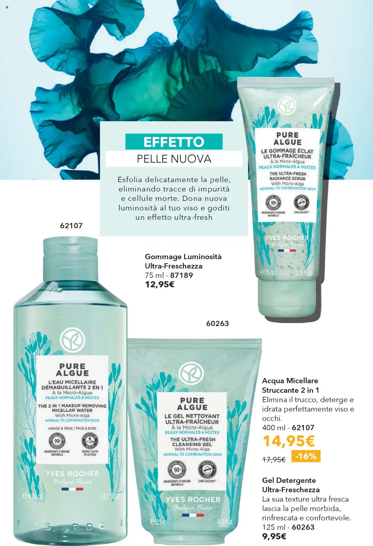 Volantino Yves Rocher del 31.07.2025 | Pagina: 30 | Prodotti: Detergente, Scrub, Acqua, The
