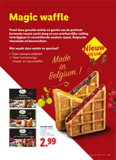 Gevulde wafels, Chocolade, framboos of appel. In de diepvries. 4 x 80 g - Voorbeeld van een folder van Lidl, geldig van 09.12.2025 | Pagina: 43 | Producten: Wafels, Deeg, Chocolade