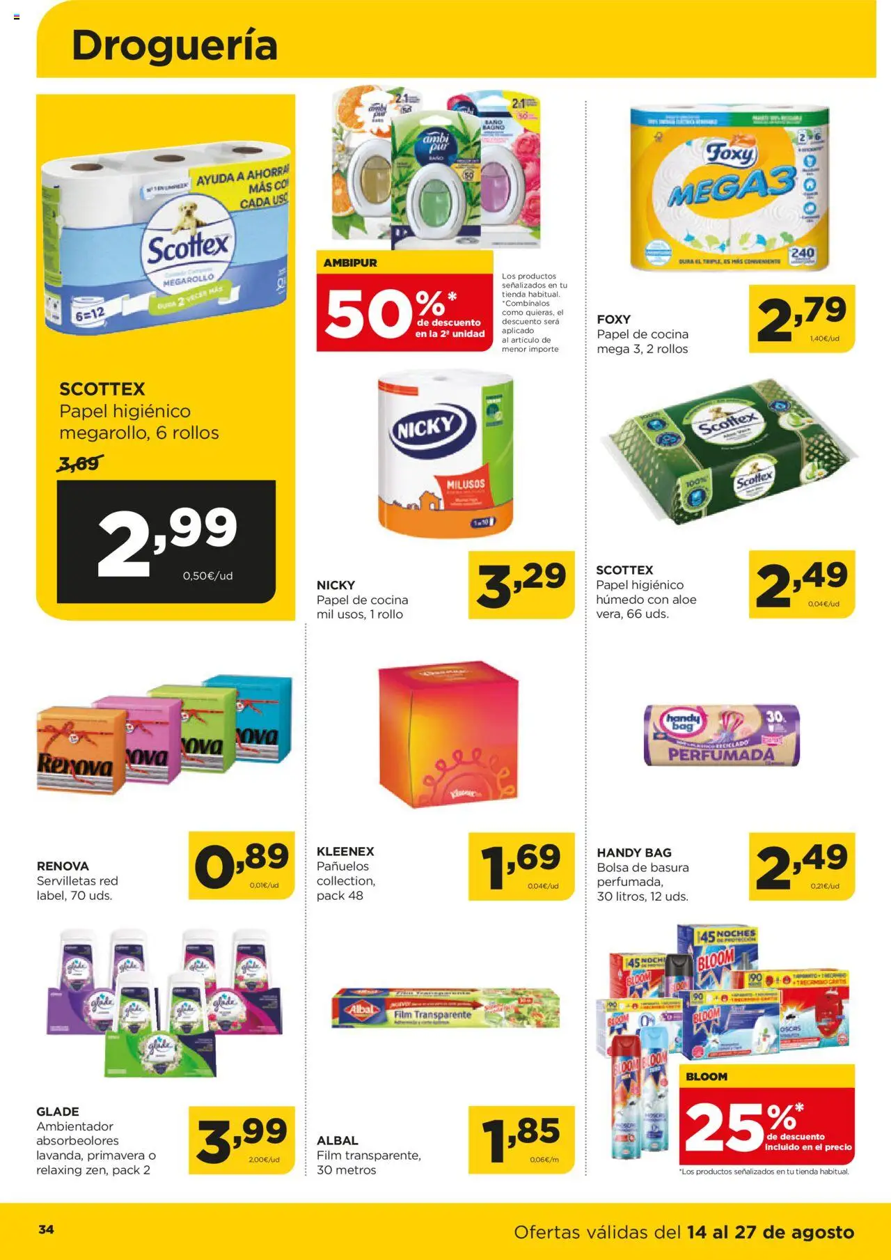 Alimerka folleto Castilla y León │ válido desde el 14.08.2025 | Página: 36 | Productos: Papel higienico, Bolsa, Cocina