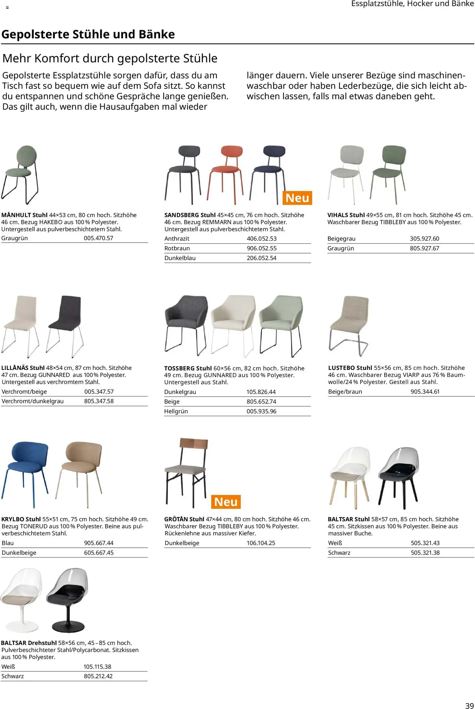 Ikea Essplatz – gültig ab 02.01.2026 | Seite: 39 | Produkte: Hocker, Sofa, Tisch, Stuhl