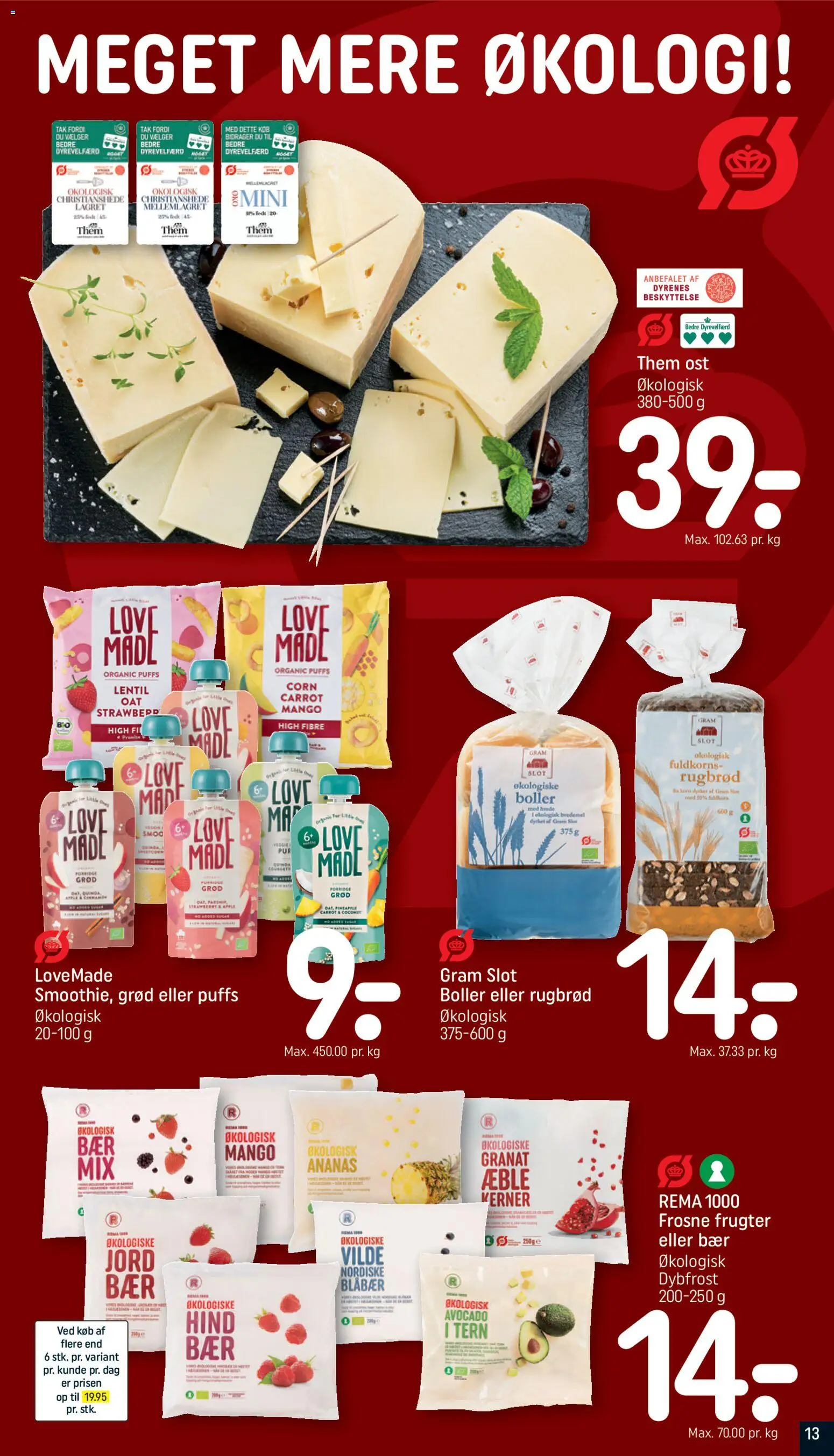Rema 1000 tilbudsavis – gyldig fra 28.03.2026 | Side: 13 | Produkter: Mango, Ost, Avocado, Rugbrød