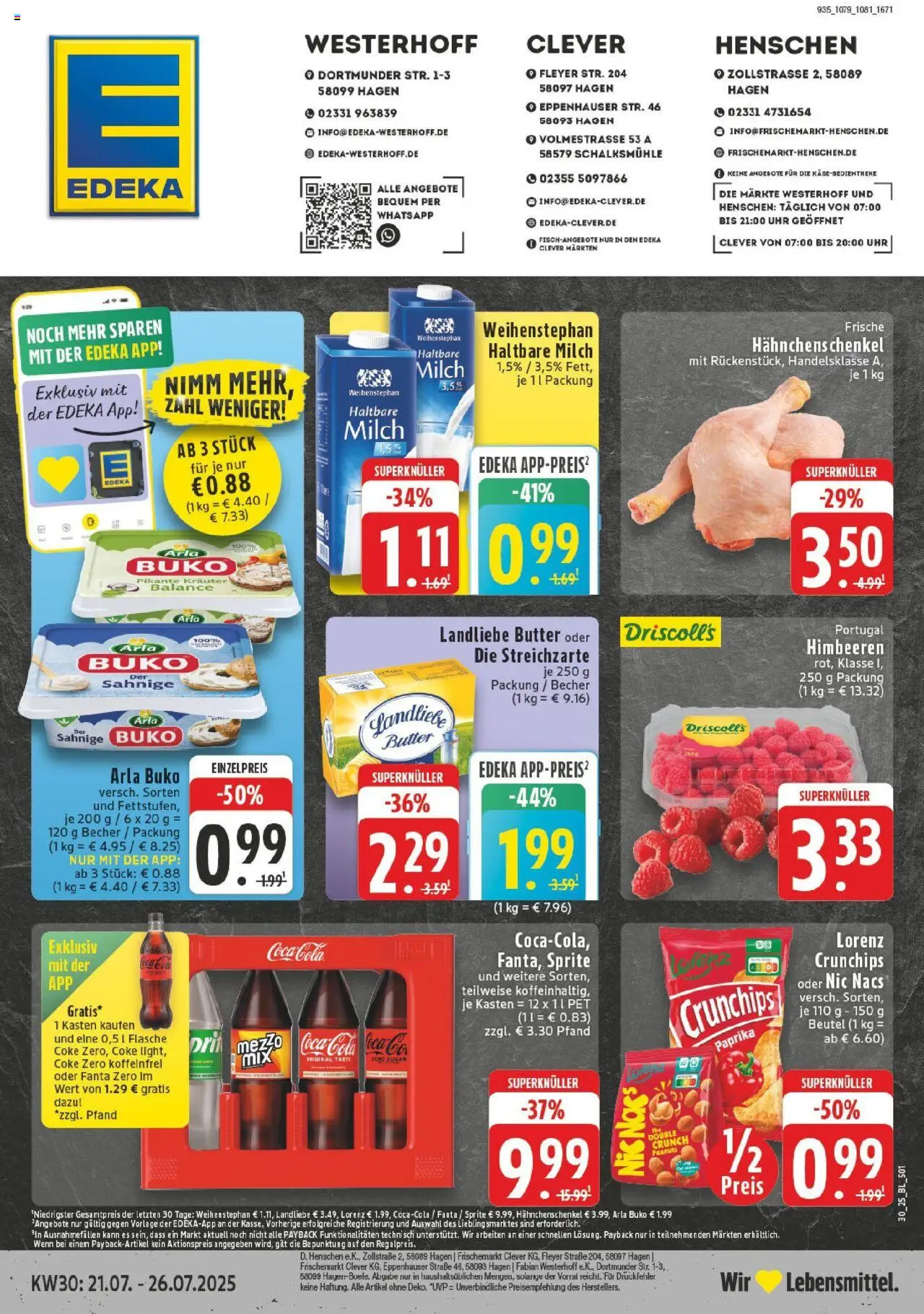 Rewe prospekt Harsefeld	 - gültig ab dem 20.07.2025 | Seite: 1 | Produkte: Fanta, Sprite, Cola, Lorenz crunchips