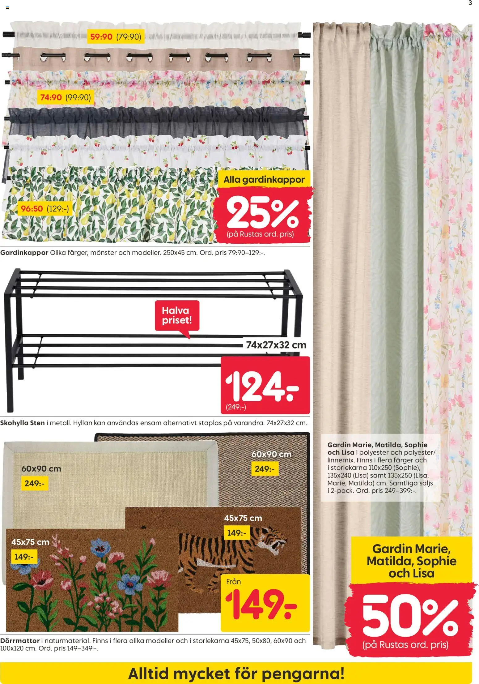Rusta reklamblad aktuell från 07.04.2026 | Sida: 3 | Produkter: Gardin