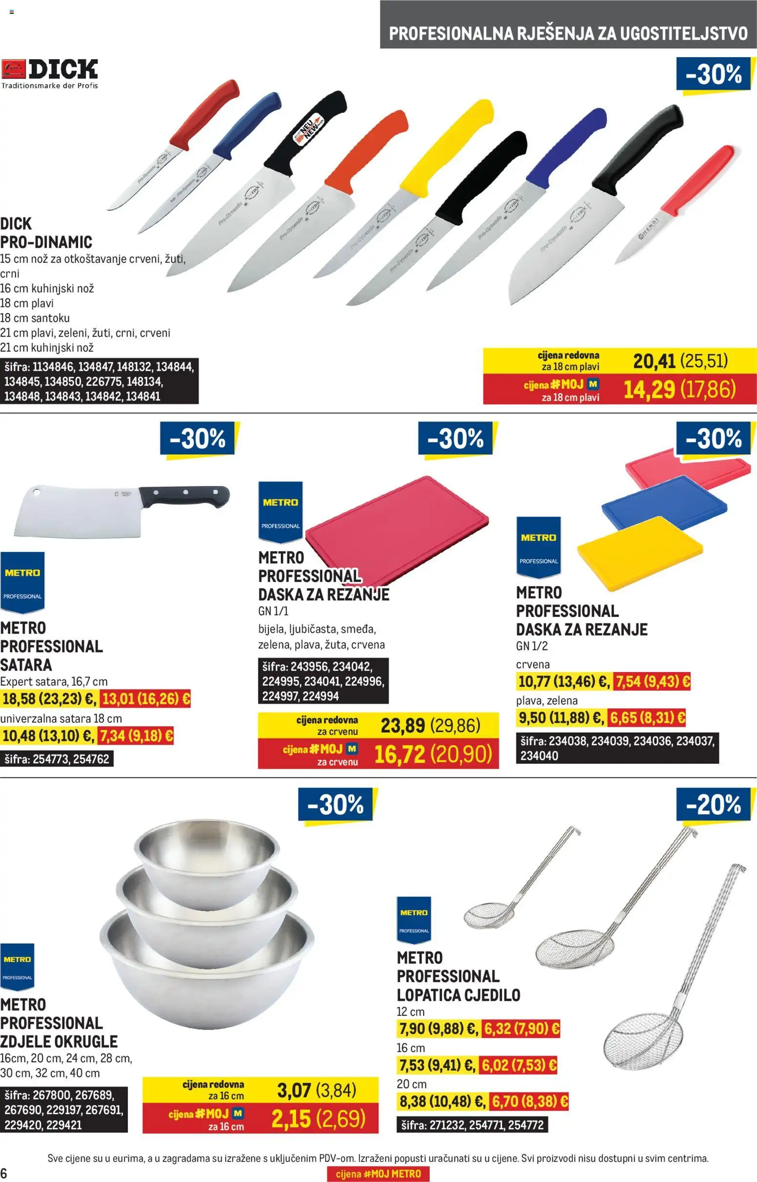 Metro katalog | vrijedi od 02.01.2026 | Stranica: 6 | Proizvodi: Nož, Lopatica, Cjedilo, Daska za rezanje