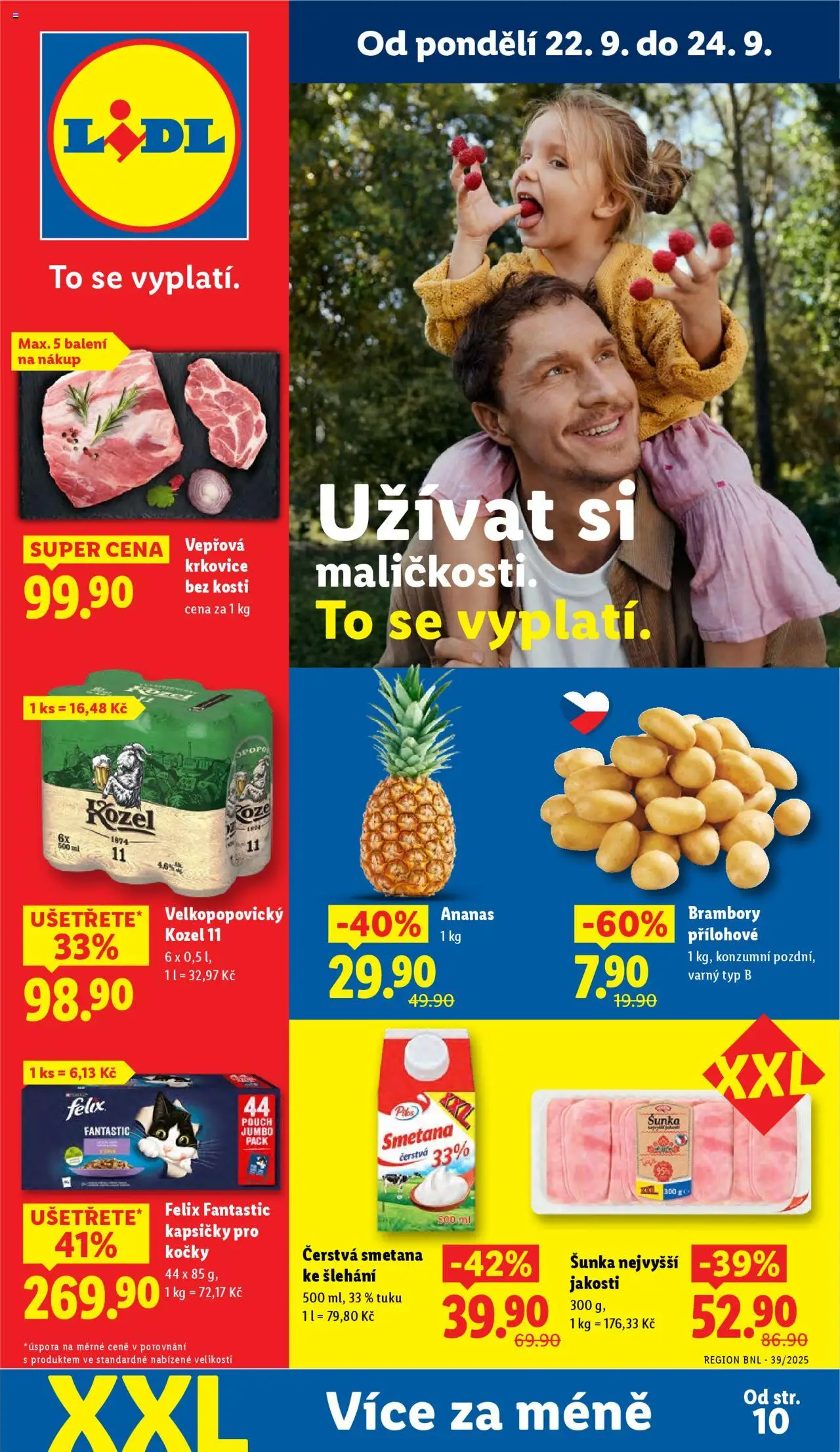 Lidl leták od 22.09.2025 | Strana: 5 | Produkty: Felix fantastic, Šunka, Ananas, Kozel 11