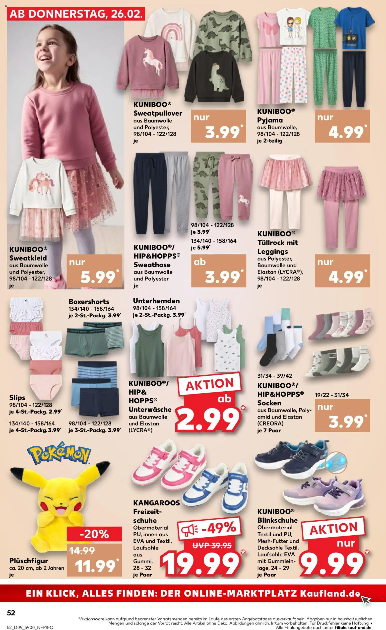 Kaufland prospekt Frankfurt (Oder)	 – gültig ab 26.02.2026 | Seite: 52 | Produkte: Sweatshirt, Socken, Pyjama, Leggings