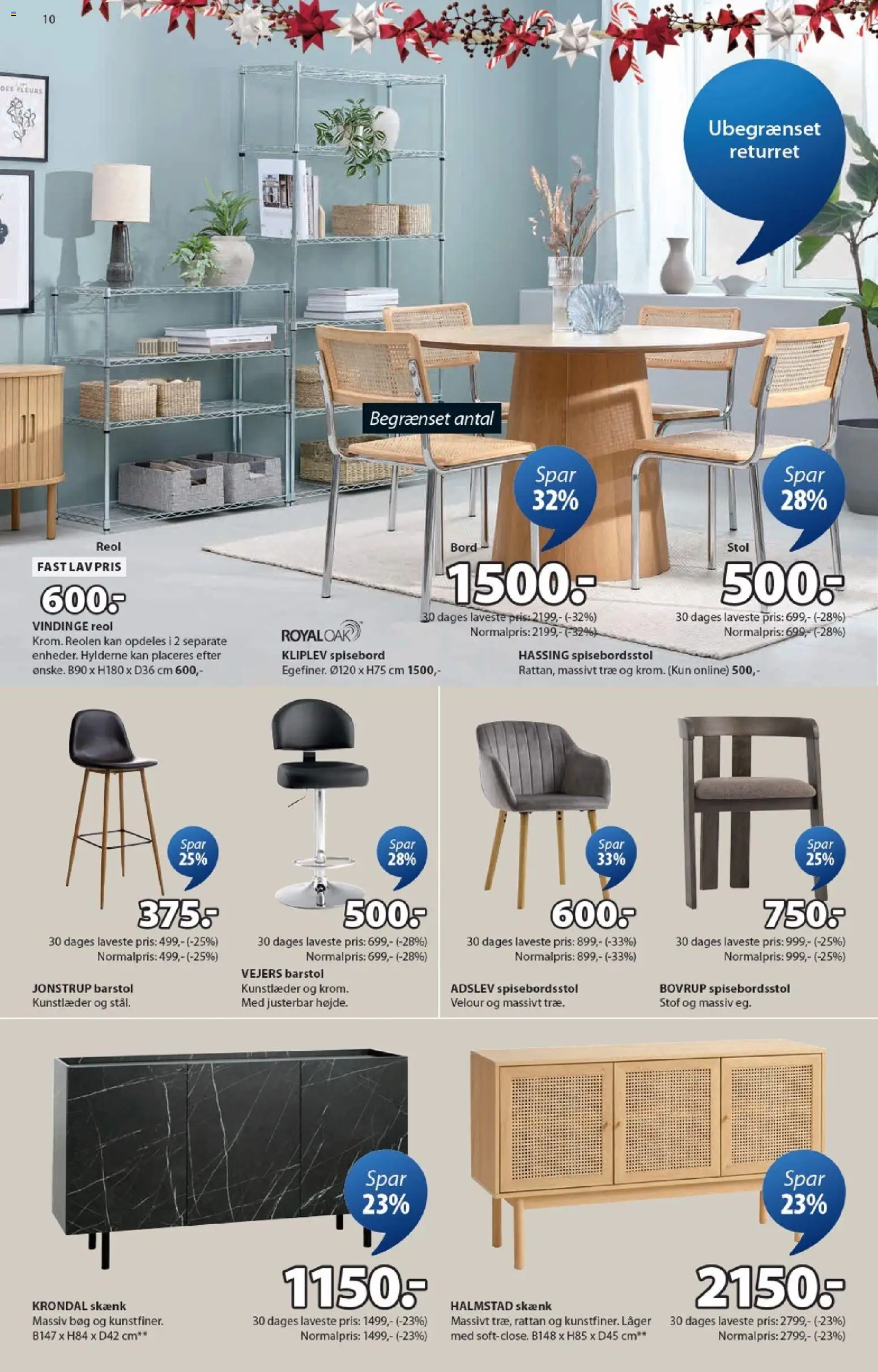 JYSK tilbudsavis – gyldig fra 31.10.2025 | Side: 10 | Produkter: Bord, Skænk, Stof, Barstol