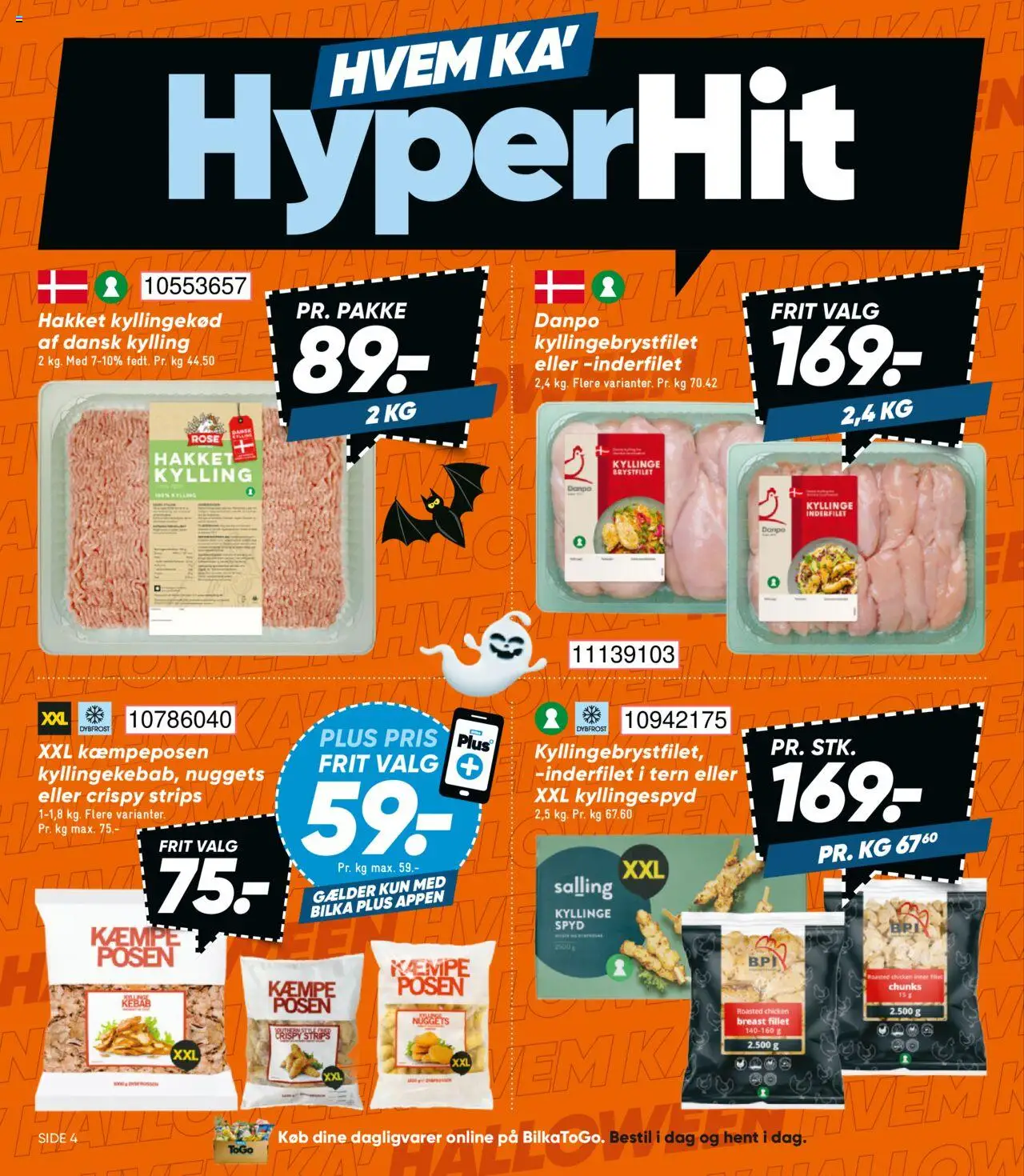 Bilka tilbudsavis – gyldig fra 10.10.2025 | Side: 4 | Produkter: Kyllingekød, Nuggets, Kebab
