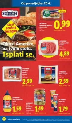 MCENNEDY Kiseli krastavci narezani, Pickled cucumbers, sliced, 670 g (drained mass) - Pregled kataloga iz trgovine Lidl, vrijedi od 20.04.2026 | Stranica: 12 | Proizvodi: Sir, Hamburger, Senf, Kiseli krastavci