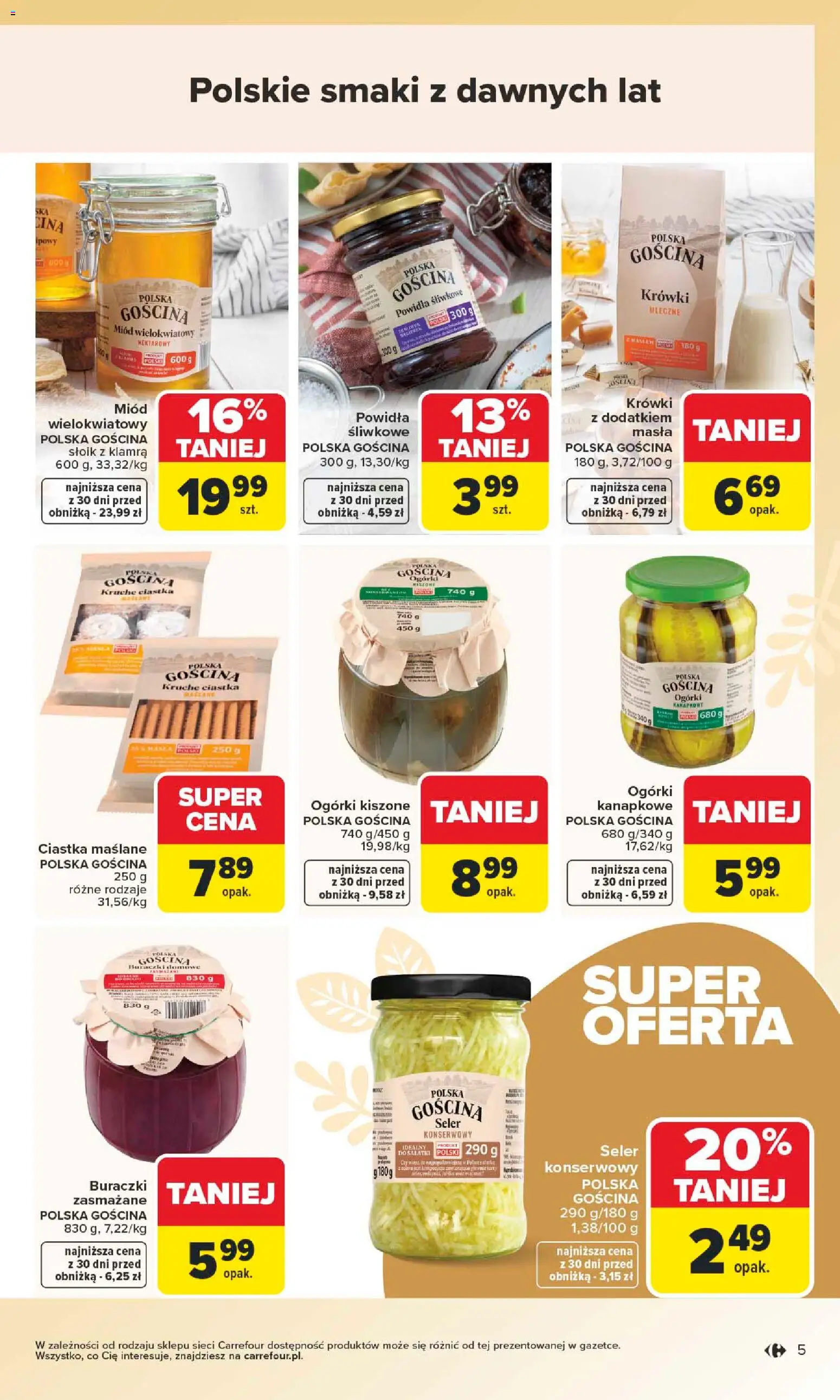 Carrefour gazetka - Wielkanoc smakuje lepiej od 16.03.2026 | Strona: 5 | Produkty: Miód, Powidła śliwkowe, Powidła, Ciastka