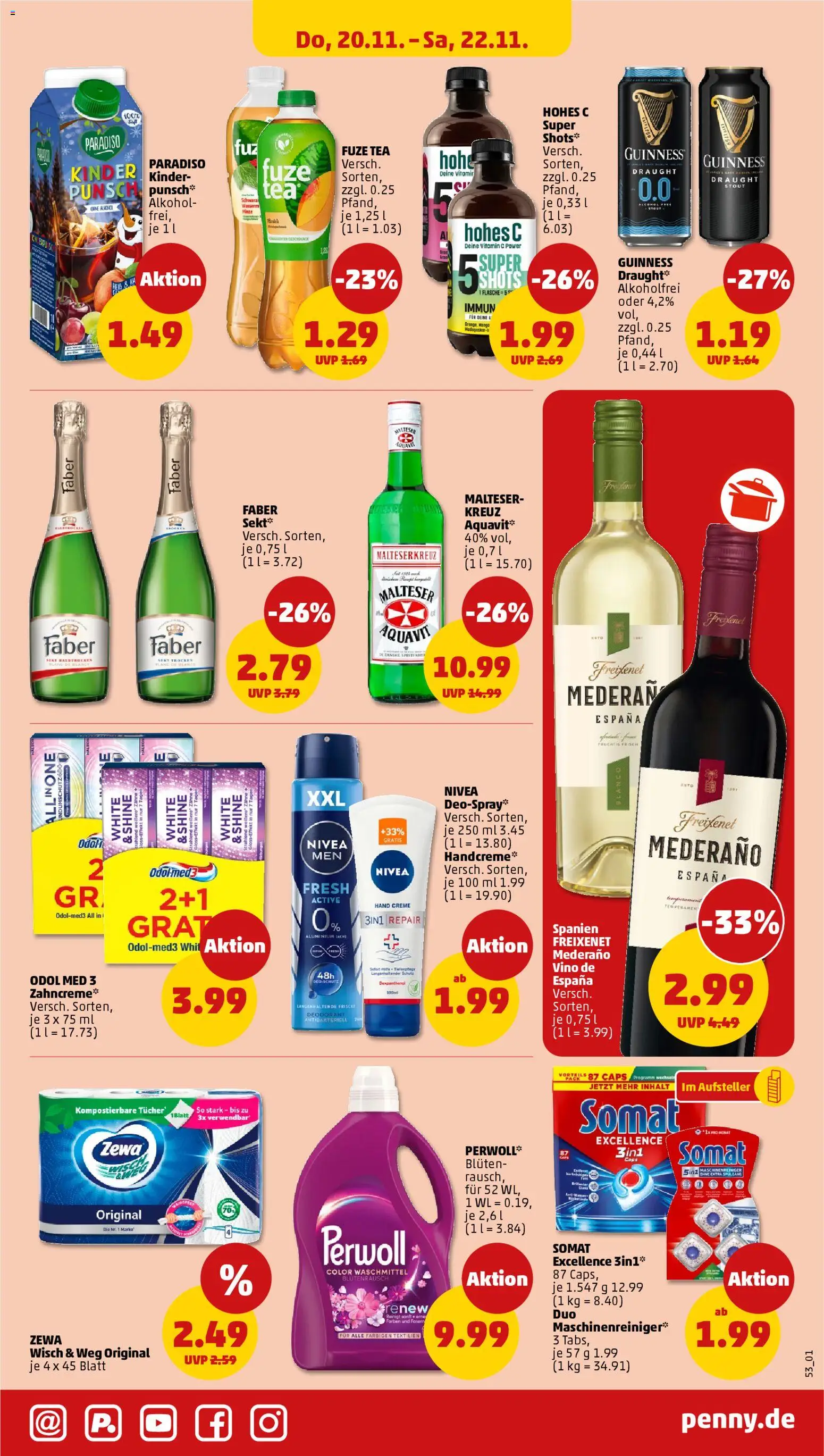 Penny Prospekt 	 – gültig ab 17.11.2025 | Seite: 41 | Produkte: Fuze tea, Grat, Handcreme, Hohes c