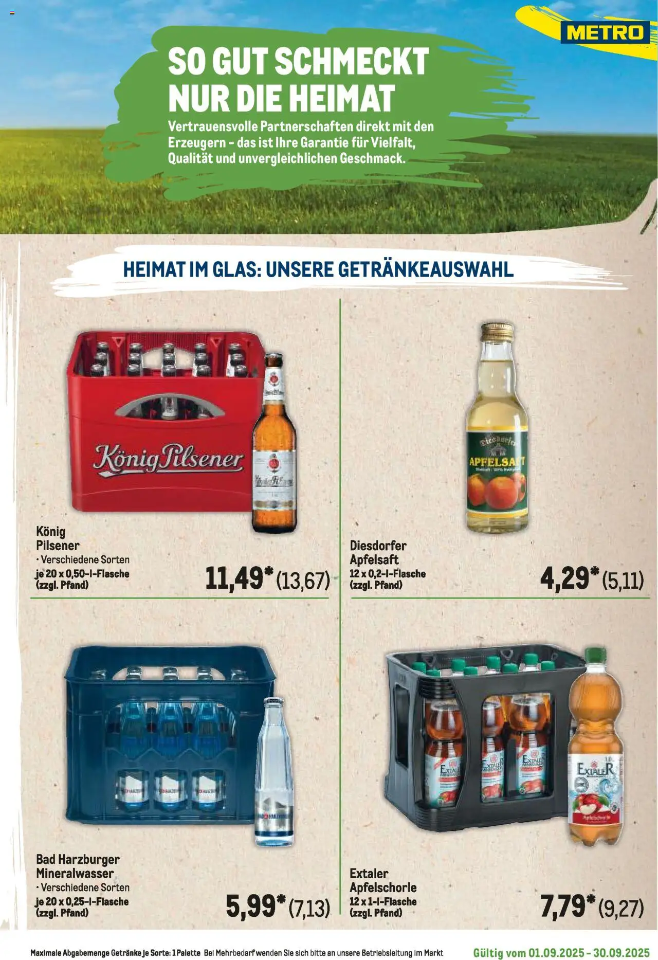 Metro Regionaler Flyer - gültig ab dem 01.09.2025 | Seite: 15 | Produkte: Konig pilsener, Bad, Apfelsaft, Mineralwasser