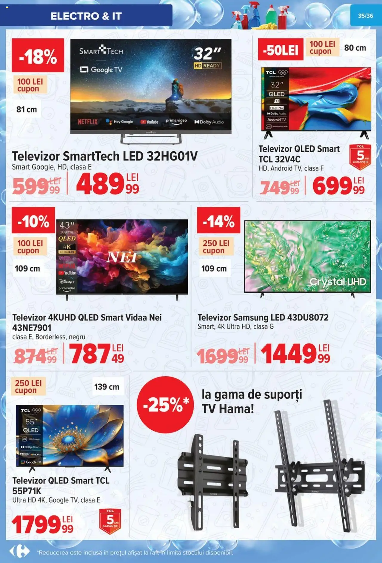 Noul catalog Carrefour – valabil de la 01.10.2025 | Pagină: 36 | Produse: Televizor, Video, Audio, Raft