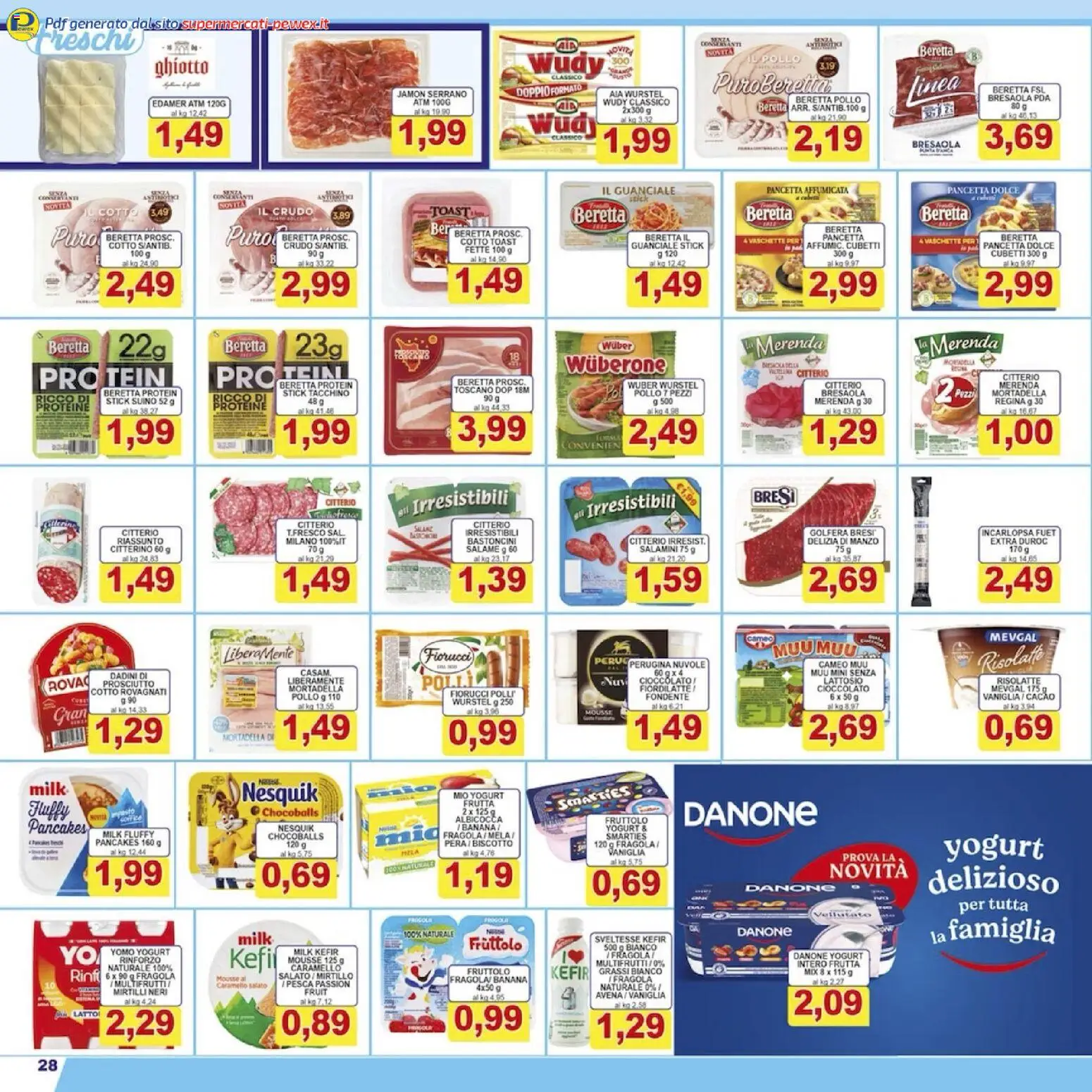 Volantino Pewex del 08.12.2025 | Pagina: 28 | Prodotti: Salame, Manzo, Frutta, Wurstel