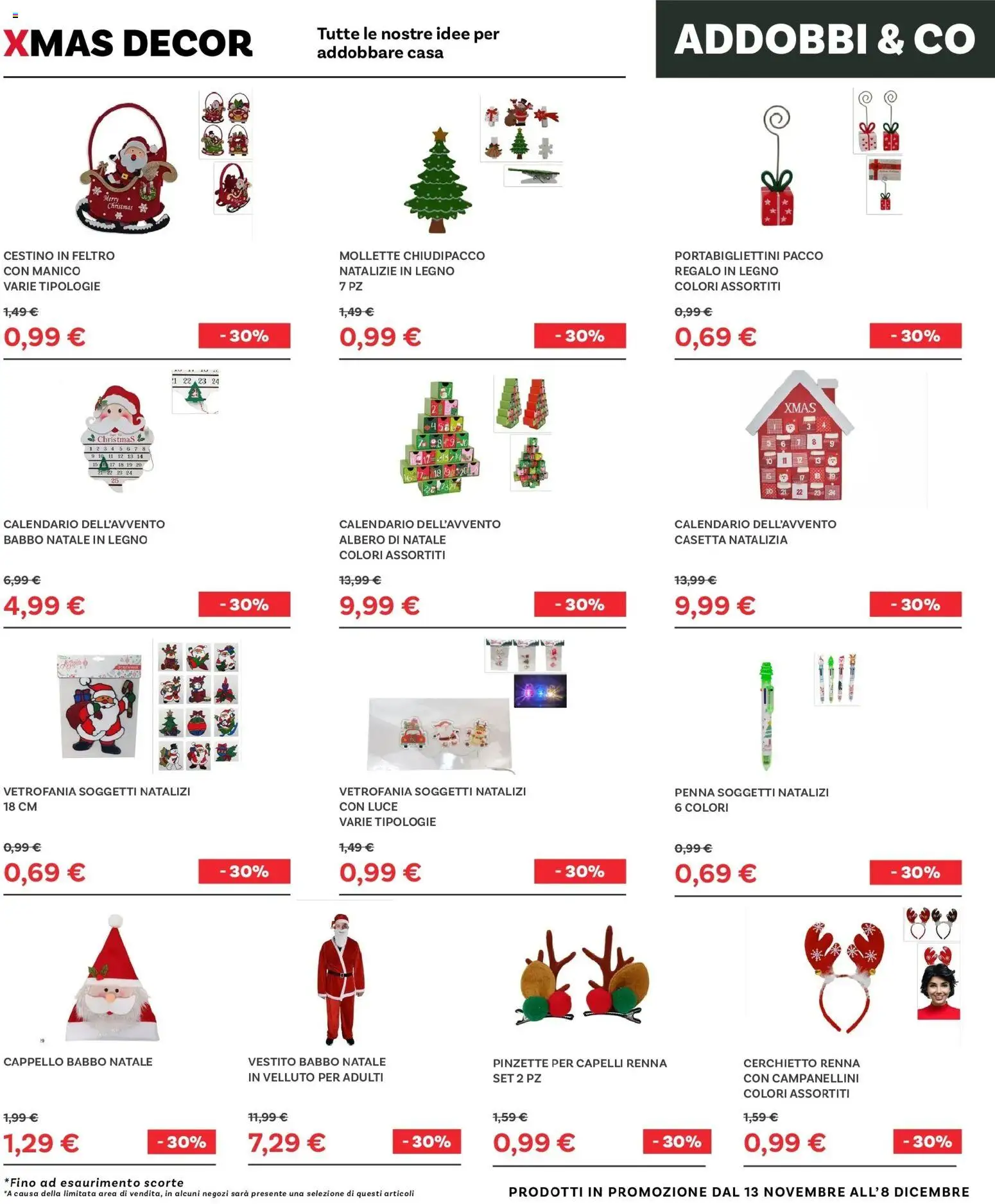 Volantino Max Factory del 13.11.2025 | Pagina: 19 | Prodotti: Albero di natale, Vestito, Cappello, Cestino