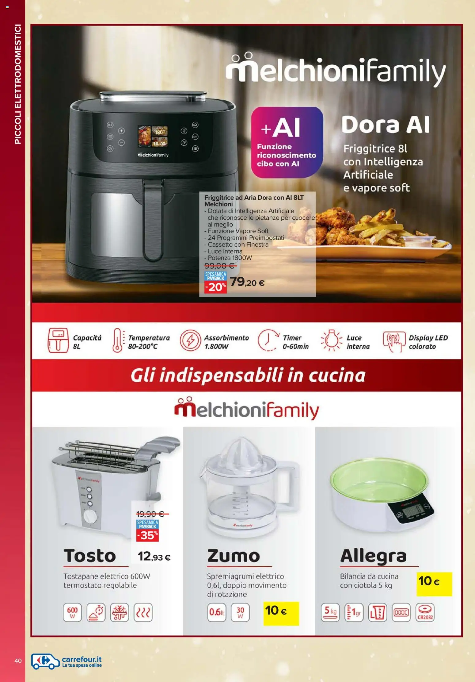 Volantino Carrefour del 13.11.2025 | Pagina: 40 | Prodotti: Friggitrice ad aria, Tostapane, Friggitrice, Ciotola