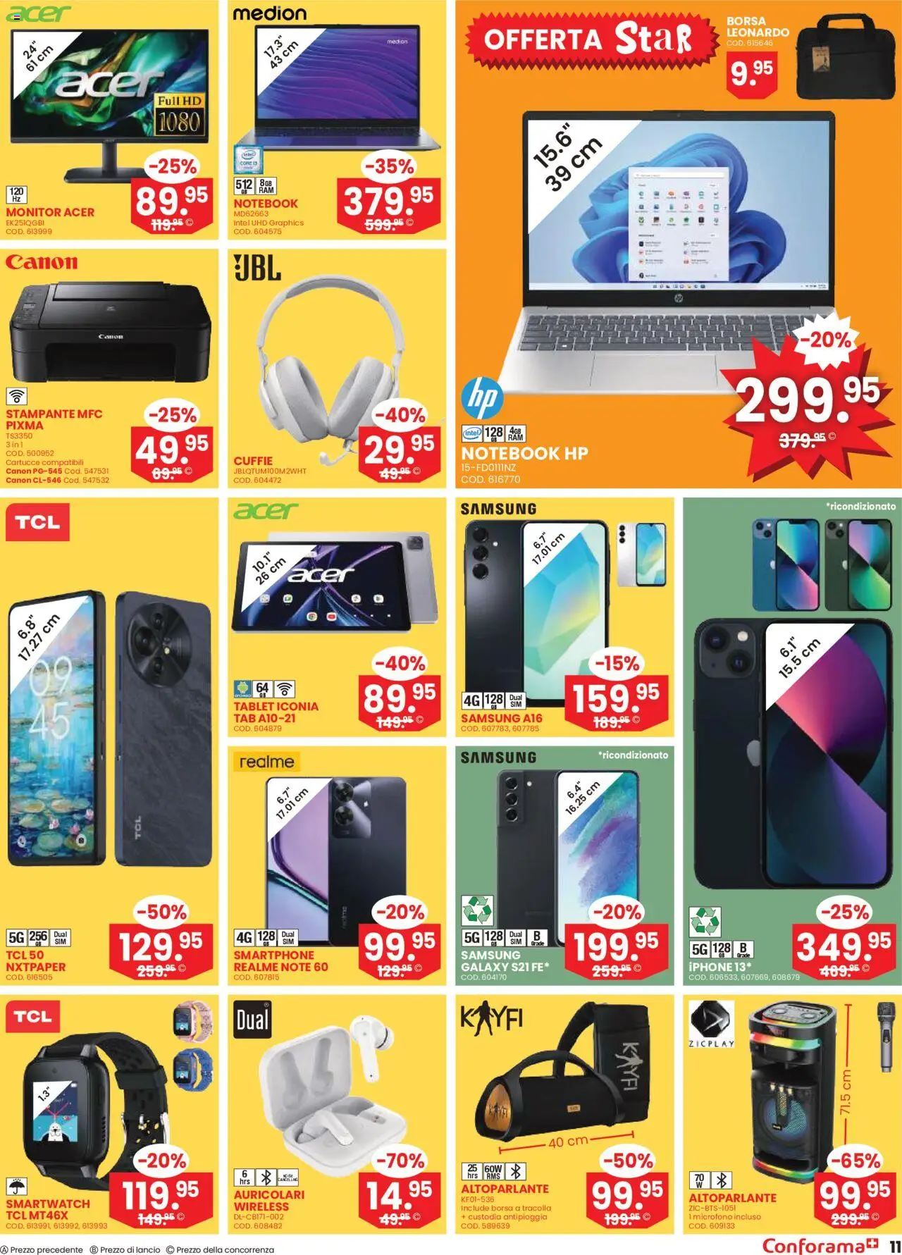 Conforama Aktionen IT ab 23.07.2025 | Seite: 11 | Produkte: Monitor, Tablet, Smartwatch, Iphone