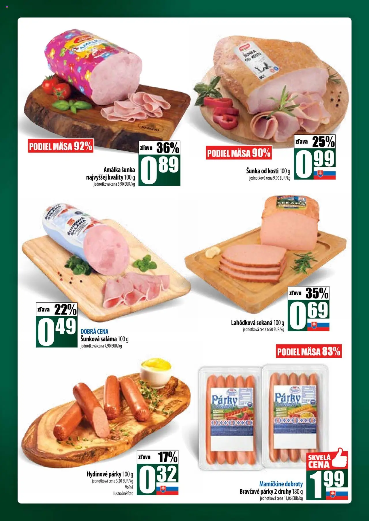 Nové COOP Jednota akcie – leták je platný od 09.10.2025 | Strana: 14 | Produkty: Saláma, Šunka, Párky
