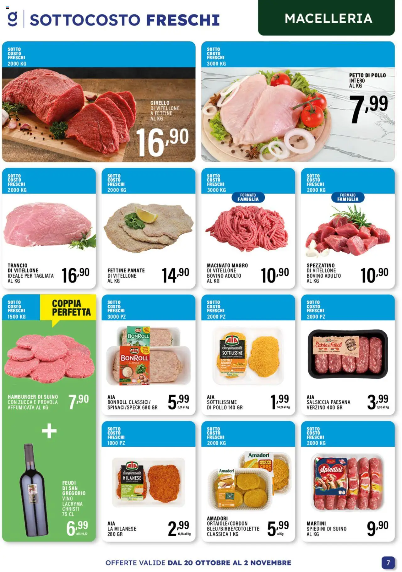 Volantino GECOP del 20.10.2025 | Pagina: 7 | Prodotti: Bovino, Petto di Pollo, Salsiccia, Provola