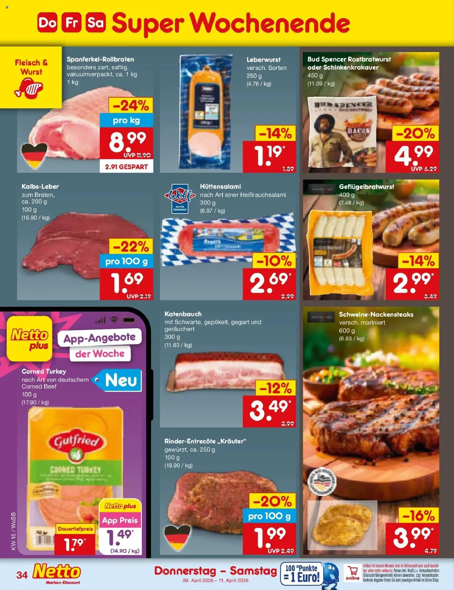 Netto Marken-Discount Prospekt Mannheim	 – gültig ab 05.04.2026 | Seite: 50 | Produkte: Kalbsleber, Wurst, Fleisch
